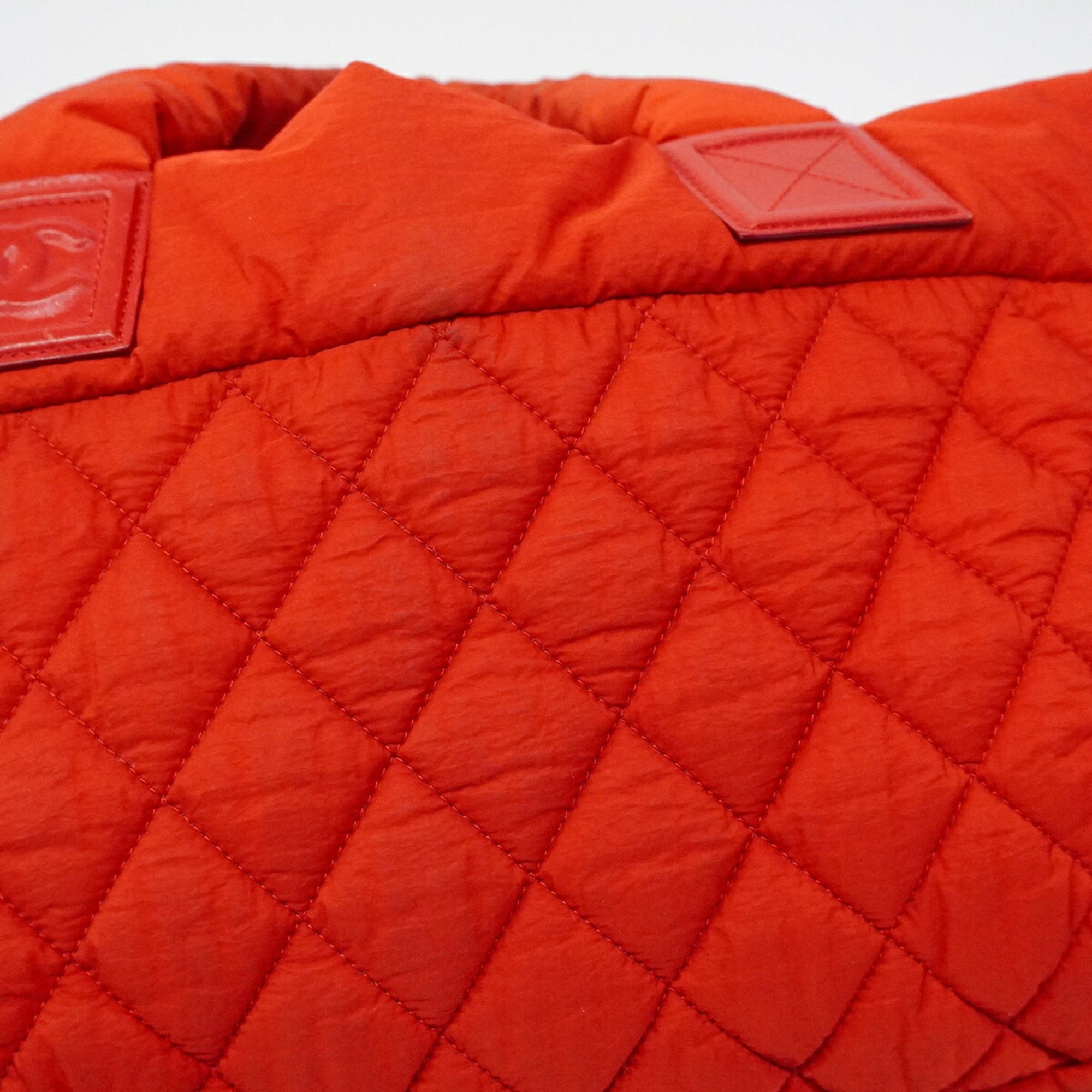 Chanel Red Color Nylon Tote Bag (Pre-Owned)