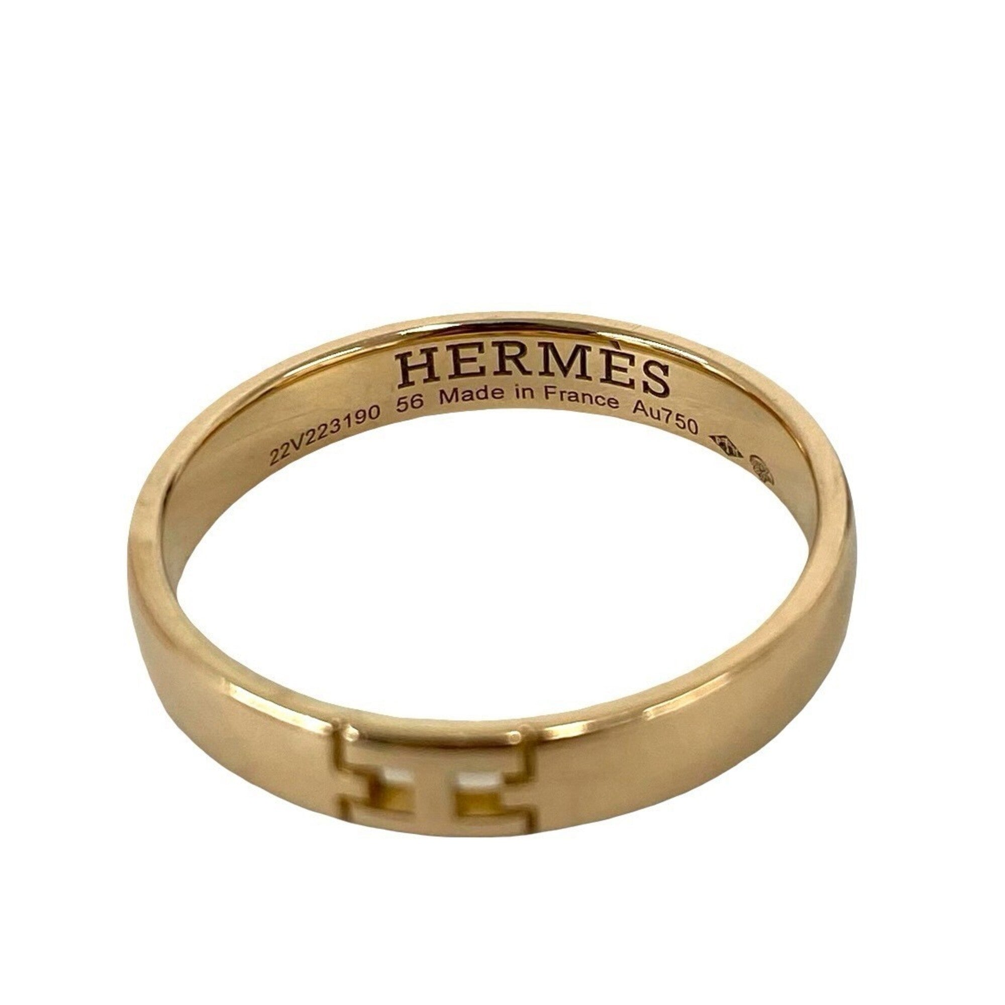 Hermes Gold Pink Gold (18K) Band Ring (Pre-Owned)