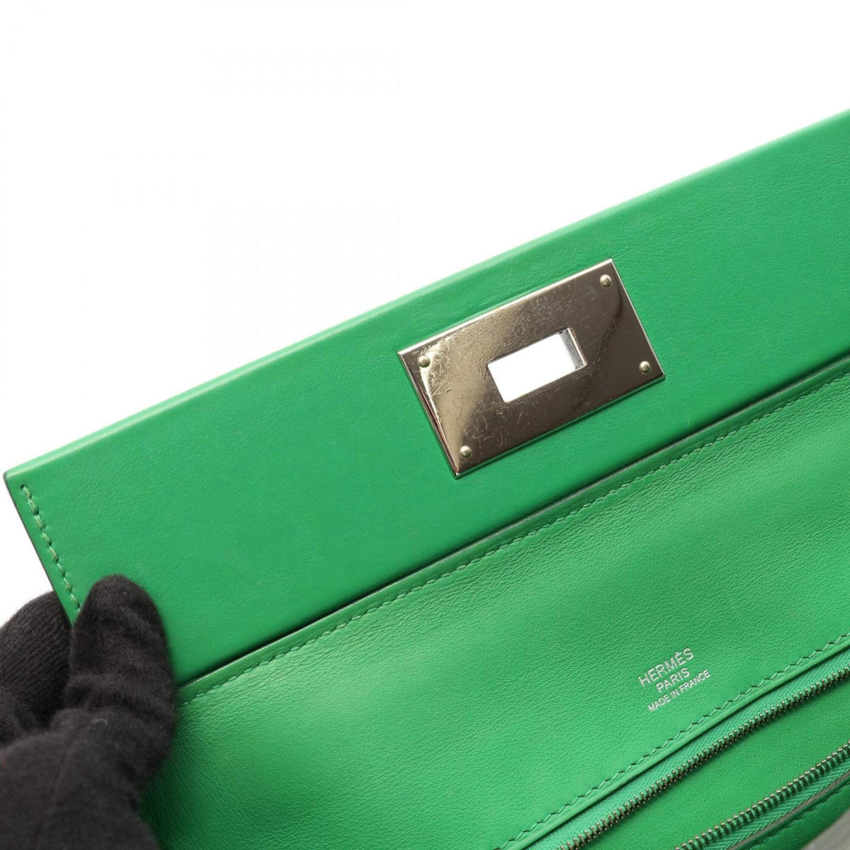 Hermes Bambou Green Togo Leather Swift Leather Handbag (Pre-Owned)