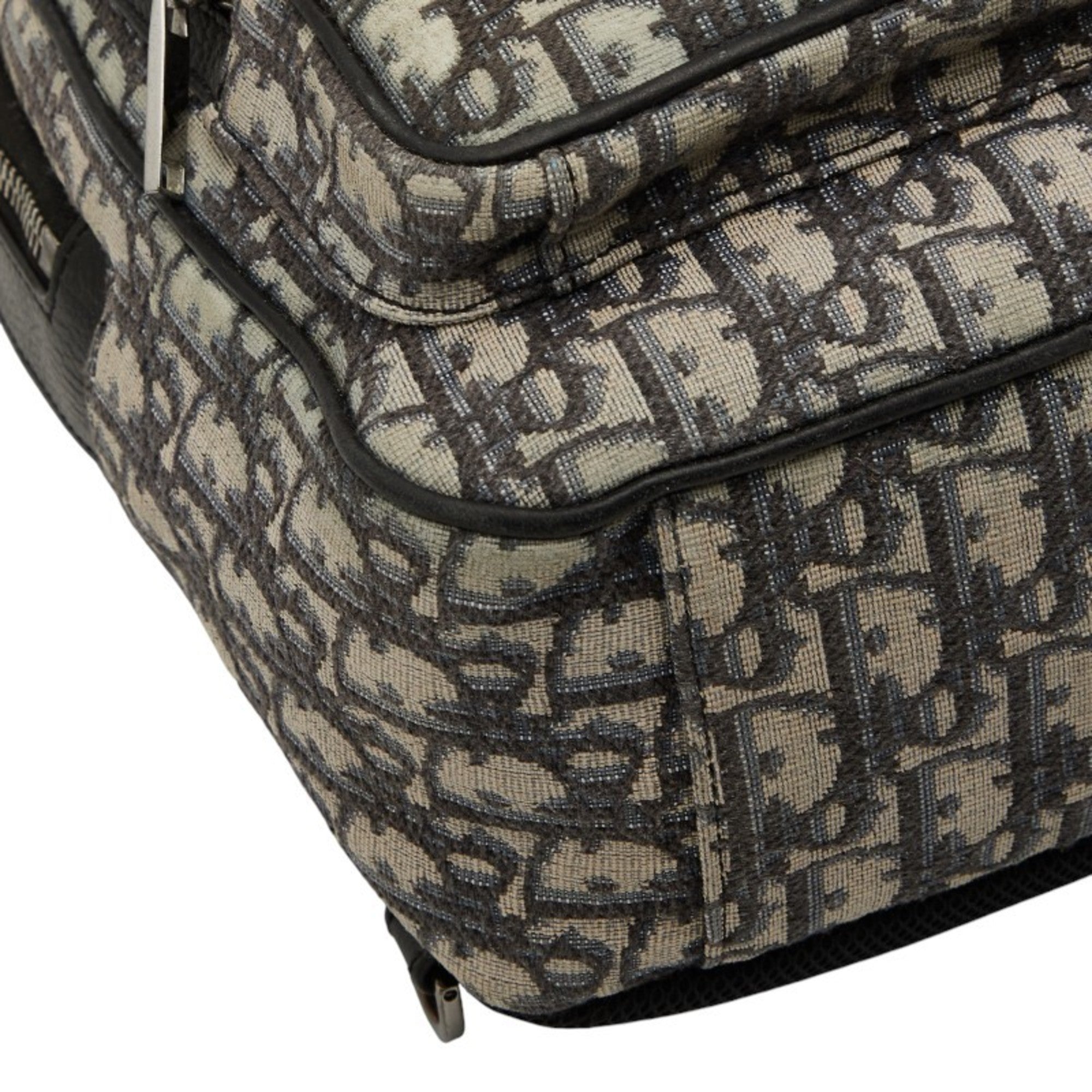 Christian Dior Beige Black Canvas Leather Shoulder Bag Sling Bag (Pre-Owned)