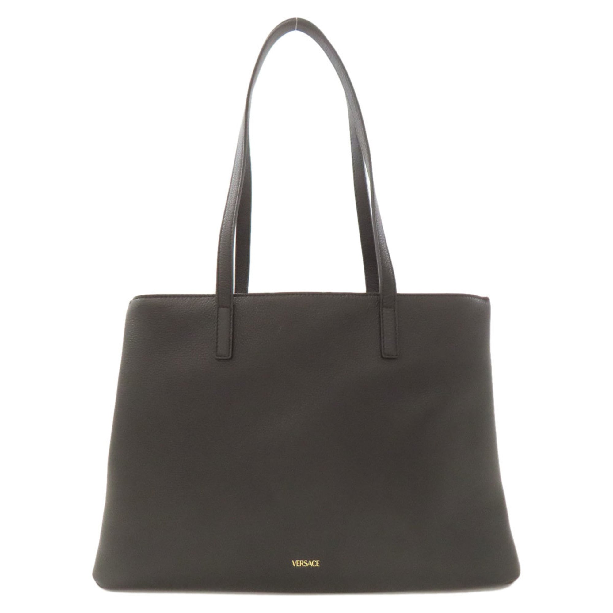 Versace Black Leather Tote Bag (Pre-Owned)