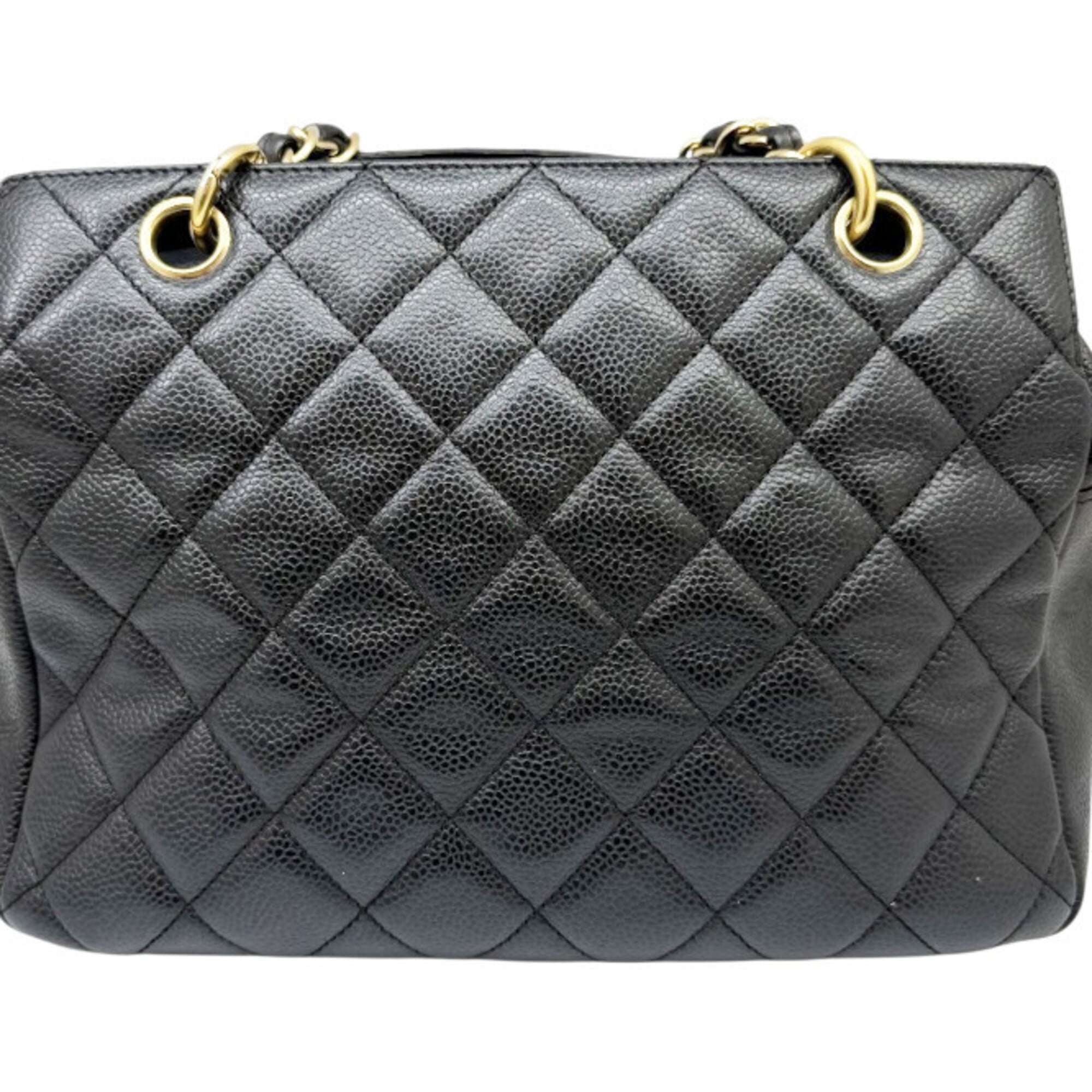 Chanel Black Grained Calfskin Shoulder Bag (Pre-Owned)