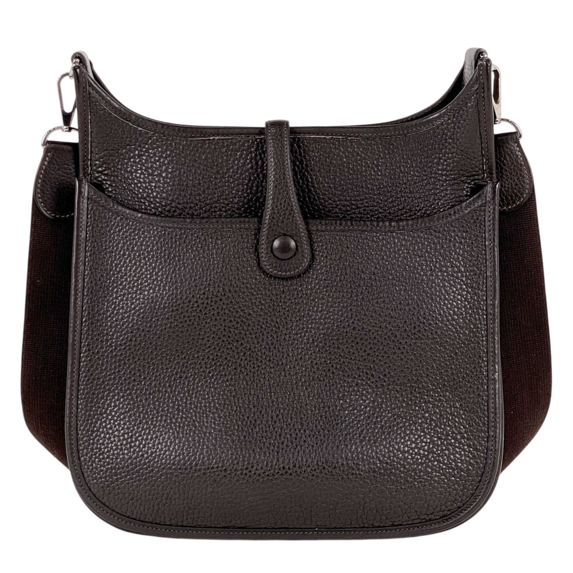 Hermes Evelyne Ebene Taurillon Clemence Leather Shoulder Bag (Pre-Owned)