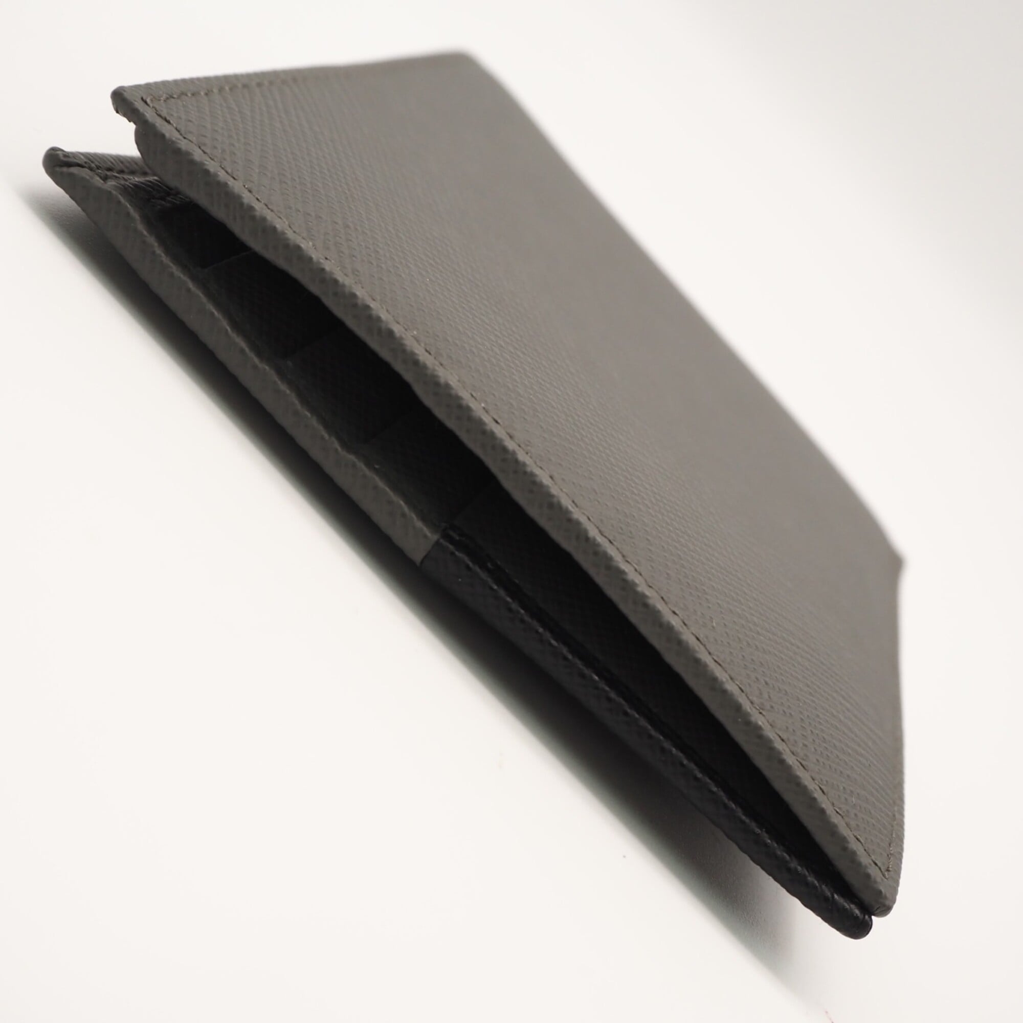 Prada Saffiano Gray Navy Saffiano Wallet (Bi-Fold) (Pre-Owned)