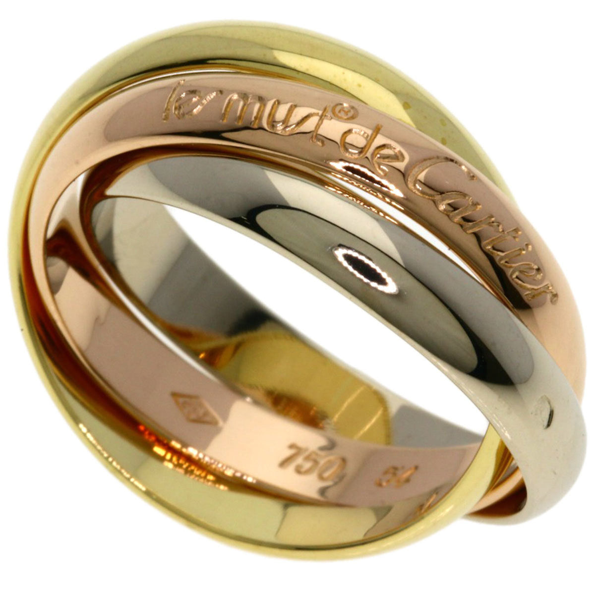 Cartier Trinity Yellow Gold (18K) Pink Gold (18K) White Gold (18K) Band Ring (Pre-Owned)