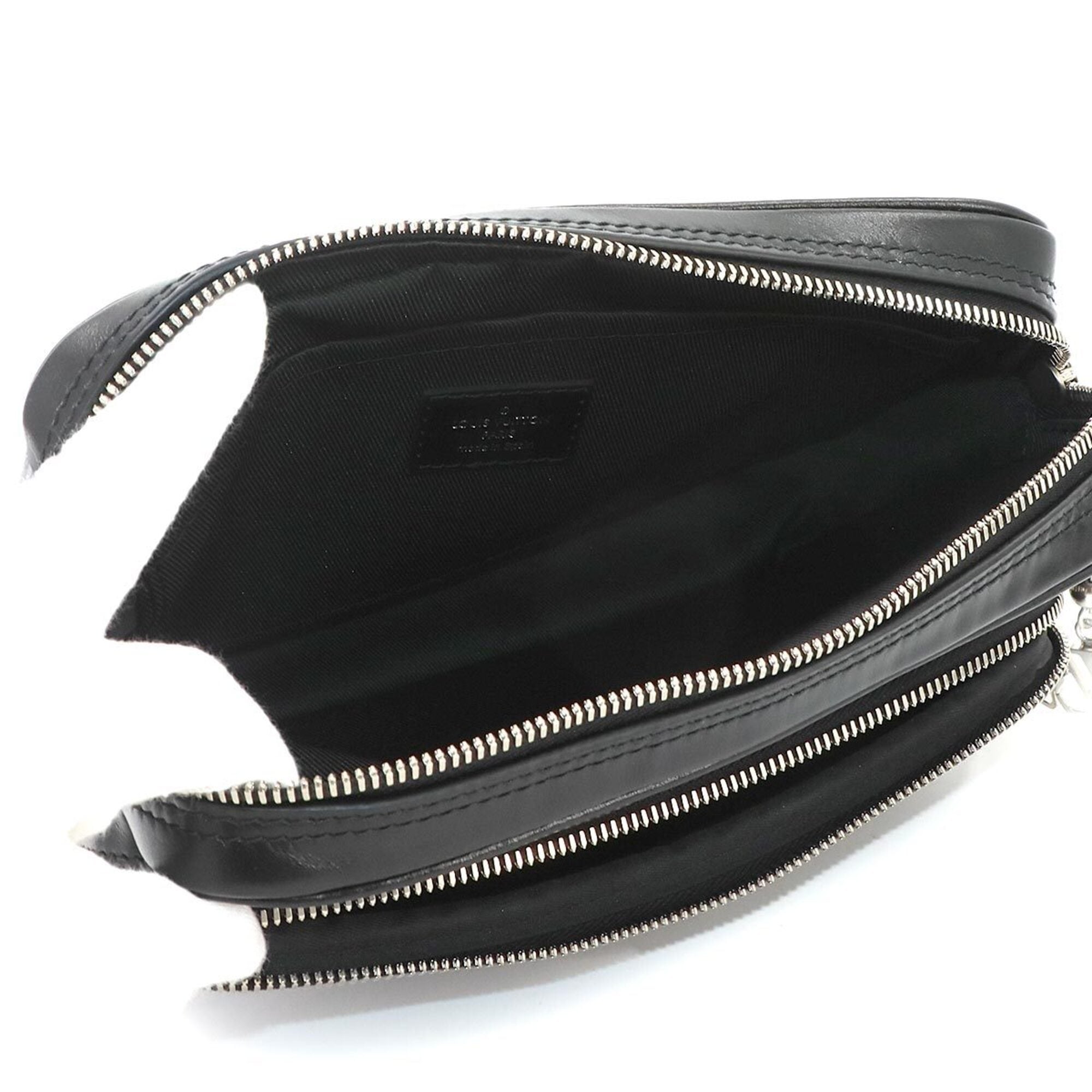 Louis Vuitton Black Leather Handbag Shoulder Bag (Pre-Owned)