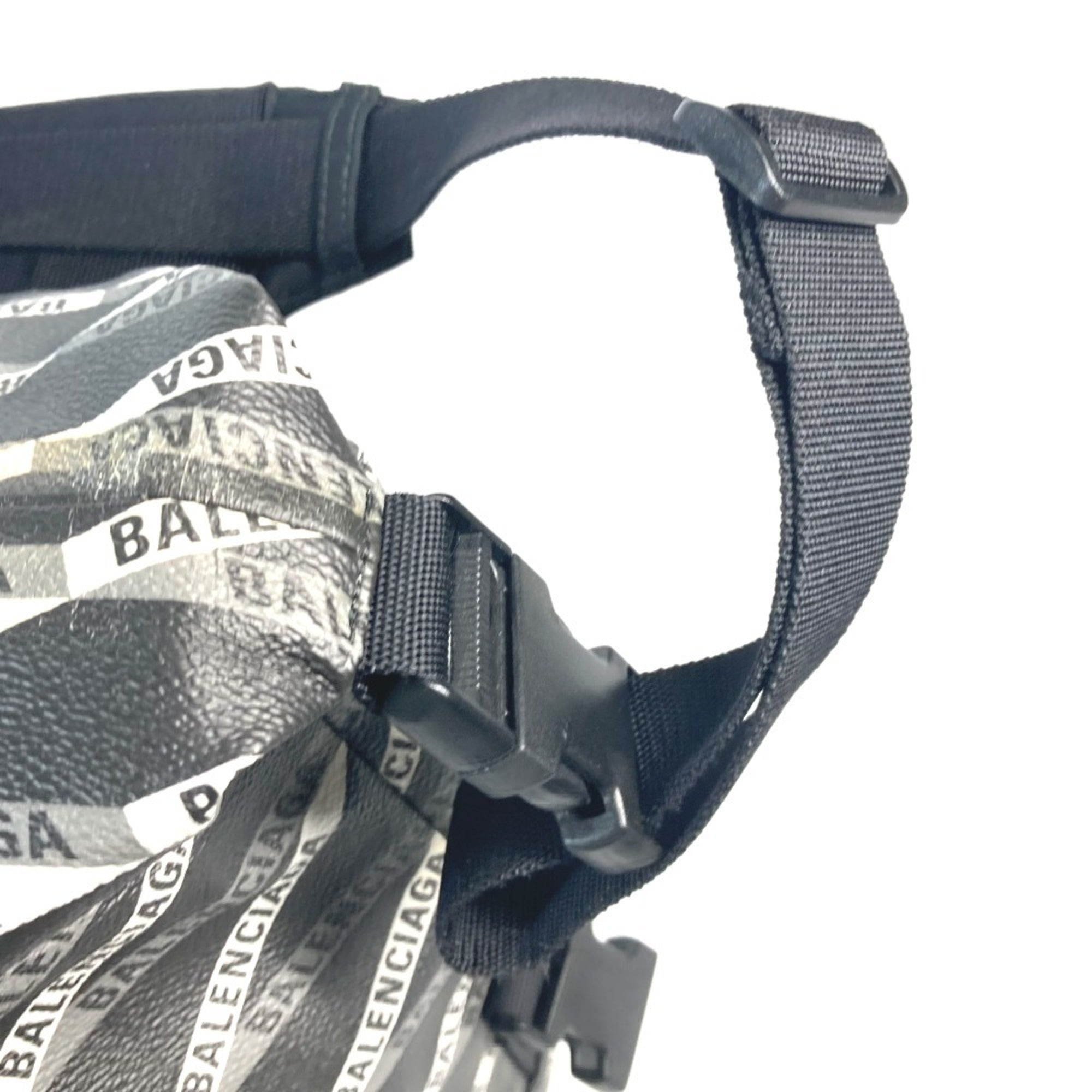 Balenciaga Black Gray Leather Pvc Boston Bag Shoulder Bag (Pre-Owned)
