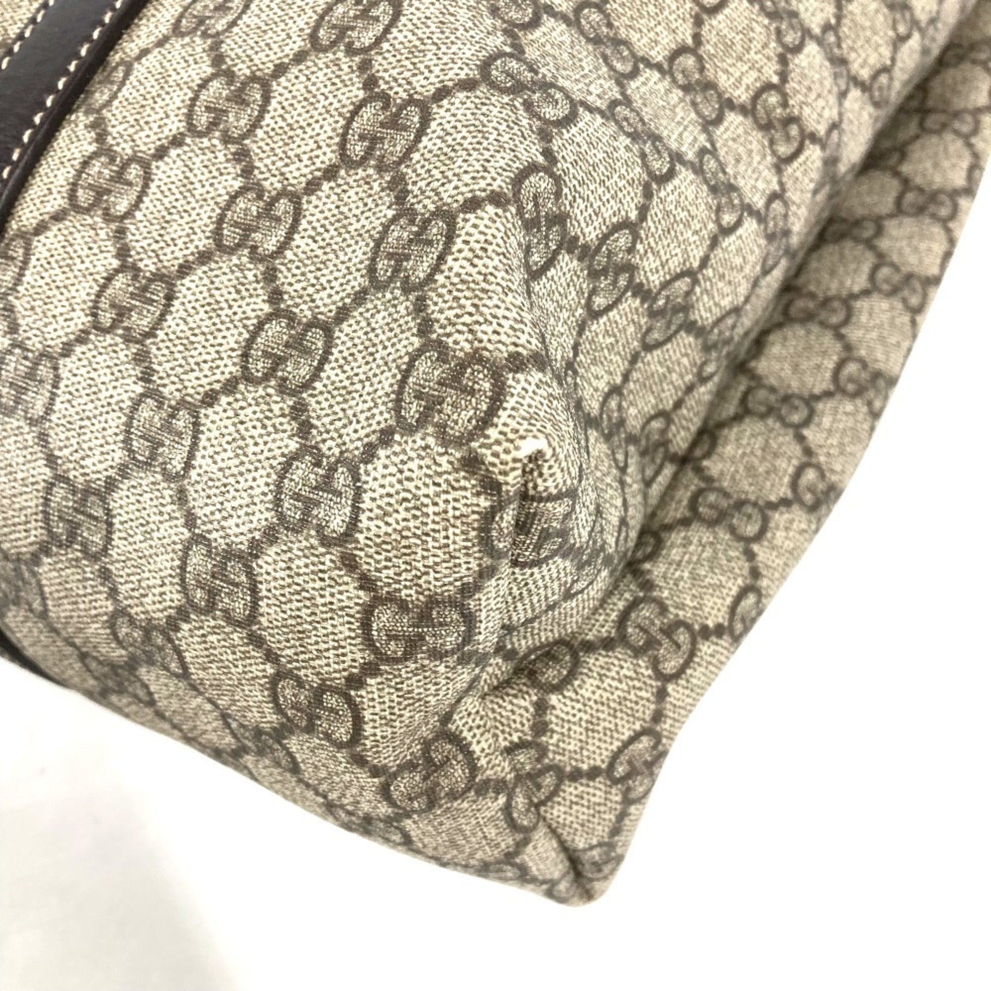 Gucci Gg Plus Beige Dark Brown Gg Plus Shoulder Bag Tote Bag (Pre-Owned)