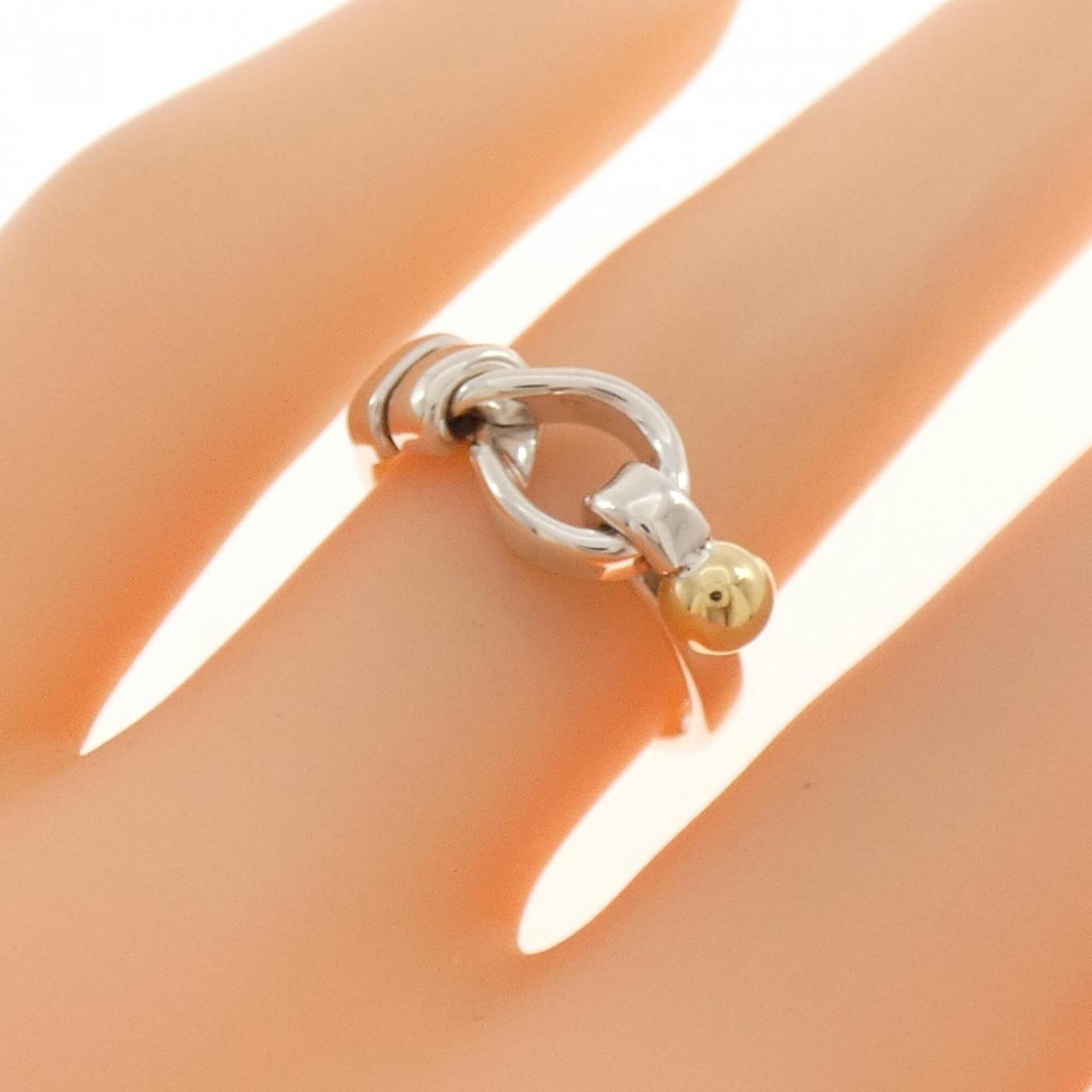 Tiffany Silver Yellow Gold Yellow Gold (18K) Silver 925 Band Ring (Pre-Owned)