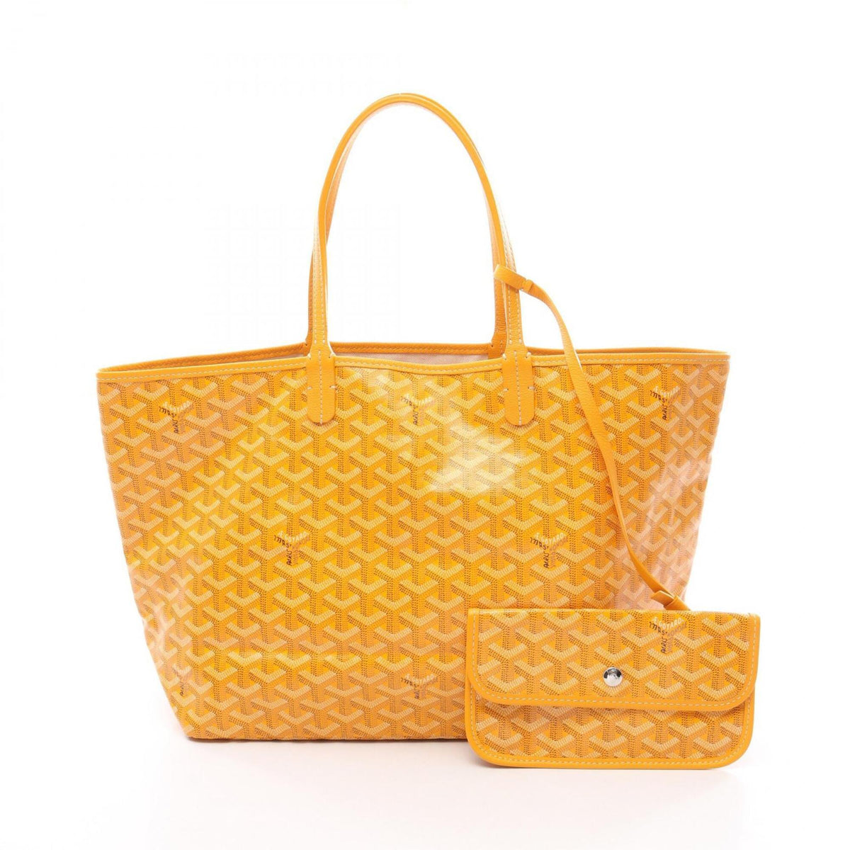 Goyard Brown White Yellow Coated Canvas Leather Handbag Tote Bag (Pre-Owned)