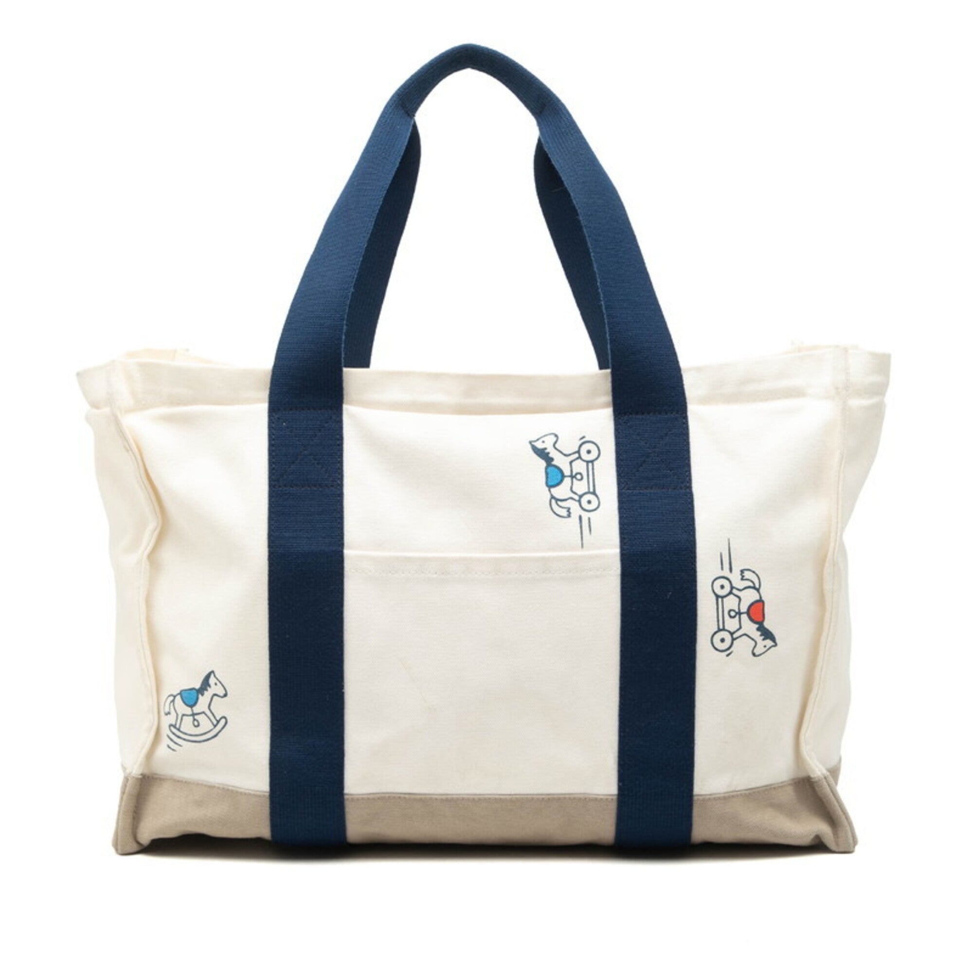 Hermes Adada Multi-Color White Canvas Tote Bag (Pre-Owned)