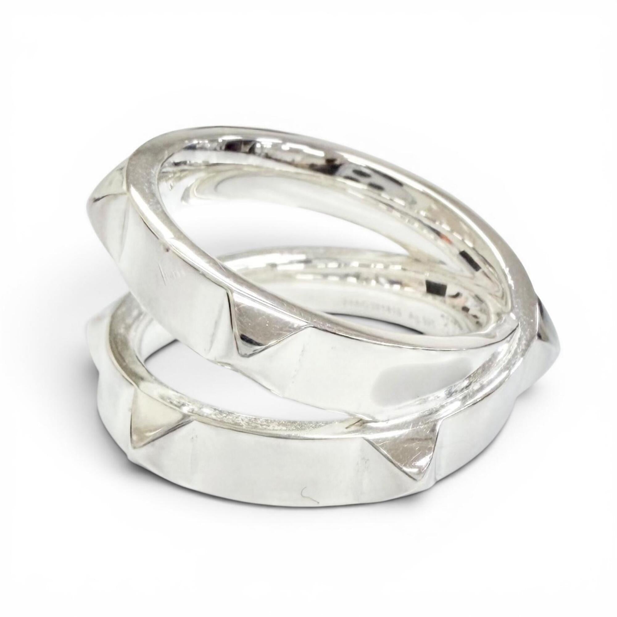 Hermes Silver Silver 925 Band Ring (Pre-Owned)