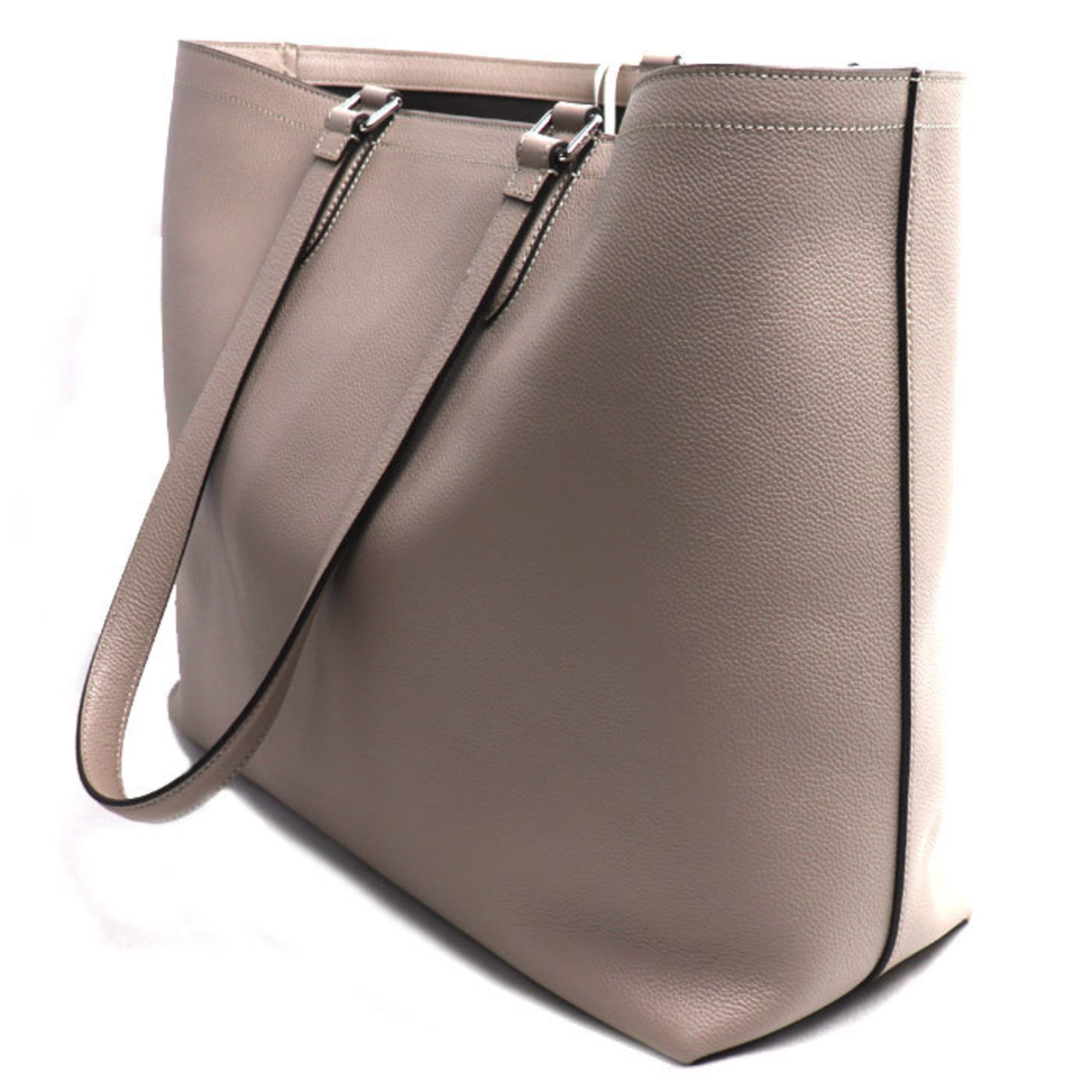 Fendi Gray Leather Tote Bag (Pre-Owned)