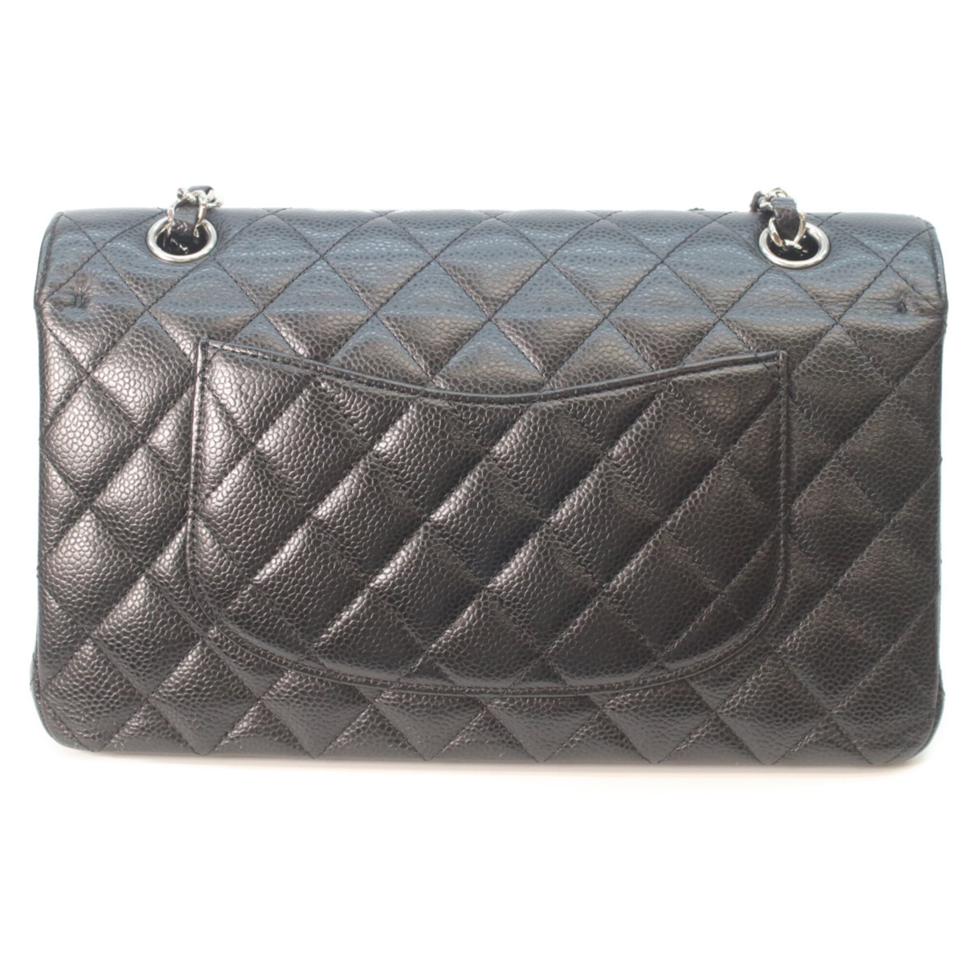 Chanel Matelasse Black Grained Calfskin Shoulder Bag (Pre-Owned)
