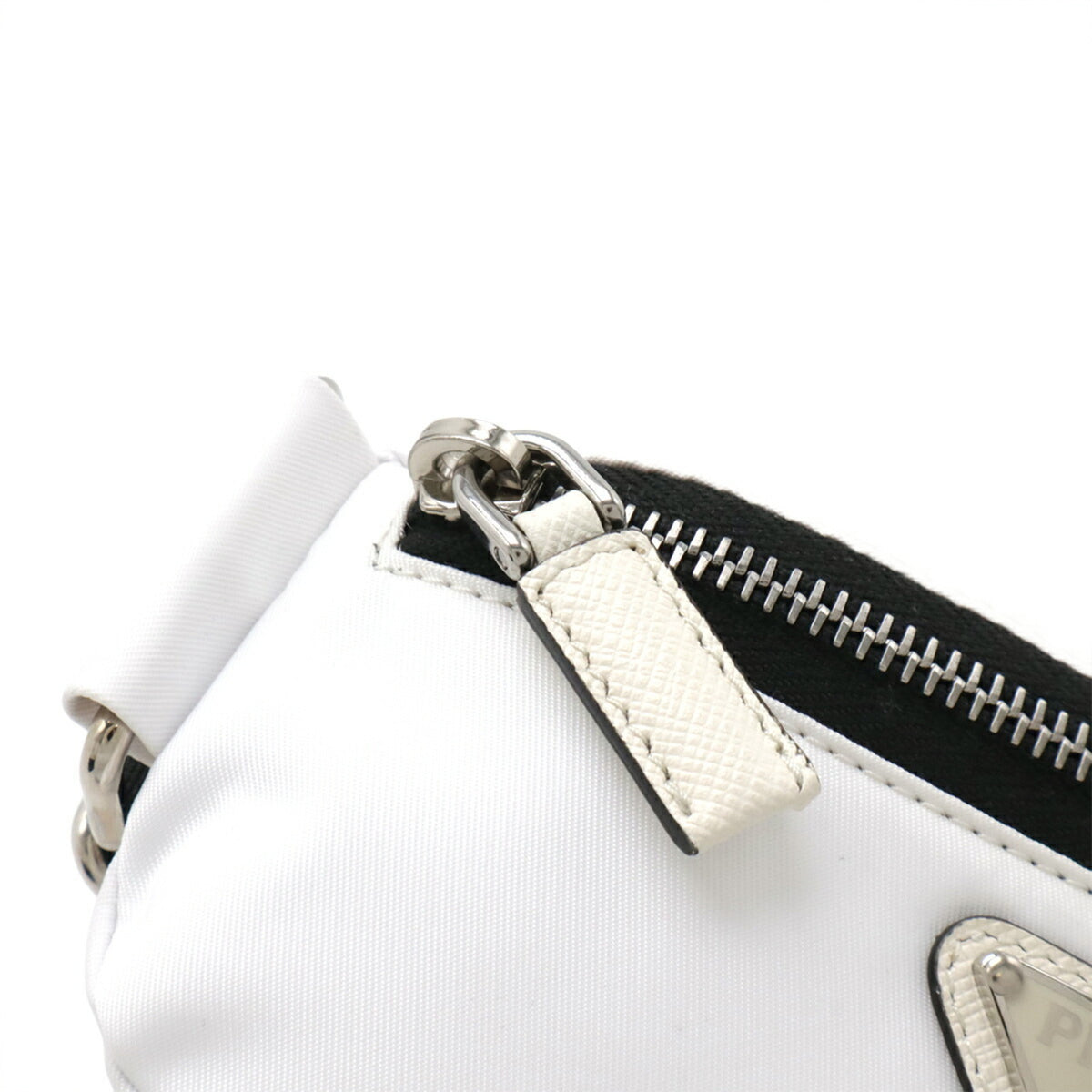 Prada White Nylon Leather Pouch (Pre-Owned)