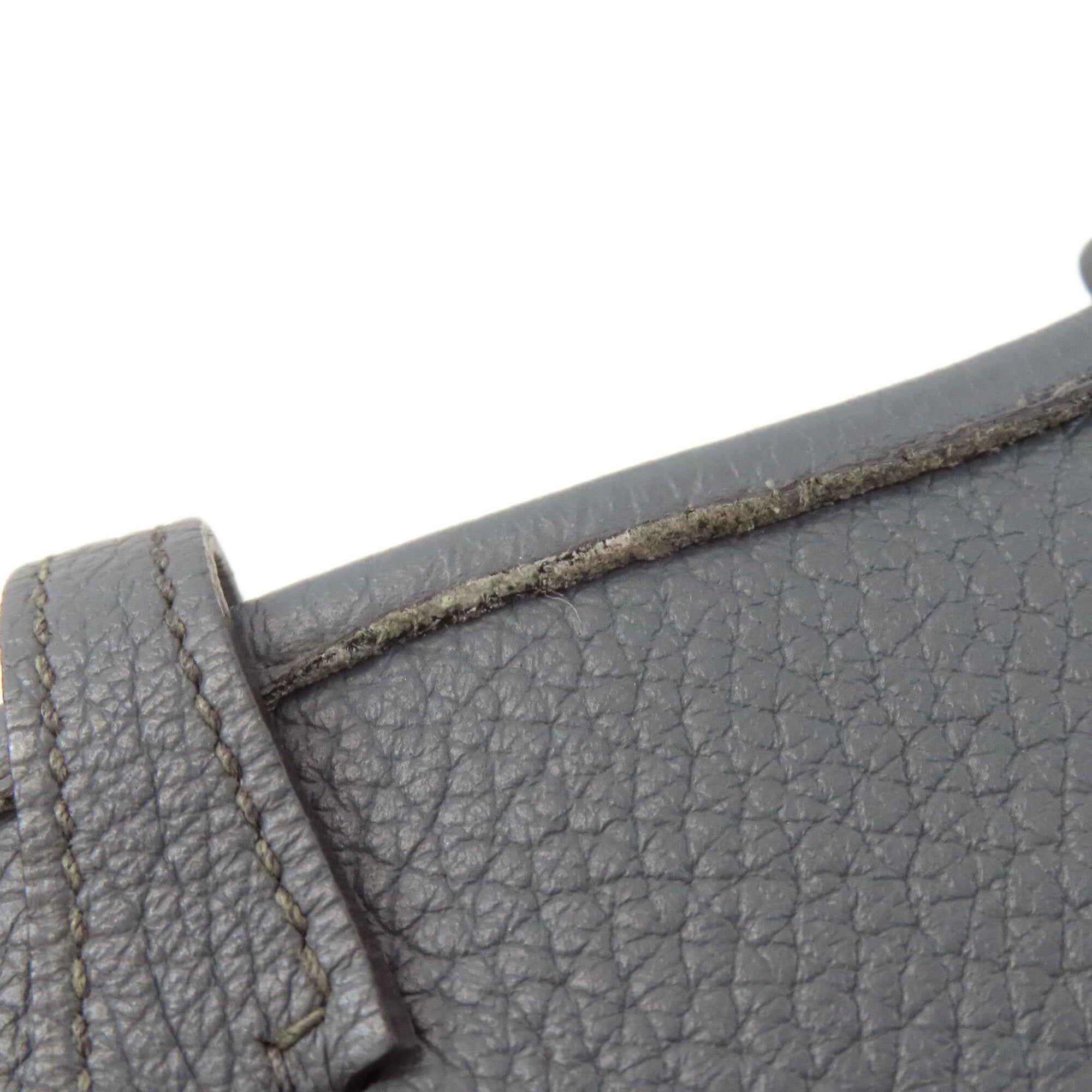 Hermes Blue Gray Taurillon Clemence Leather Shoulder Bag (Pre-Owned)