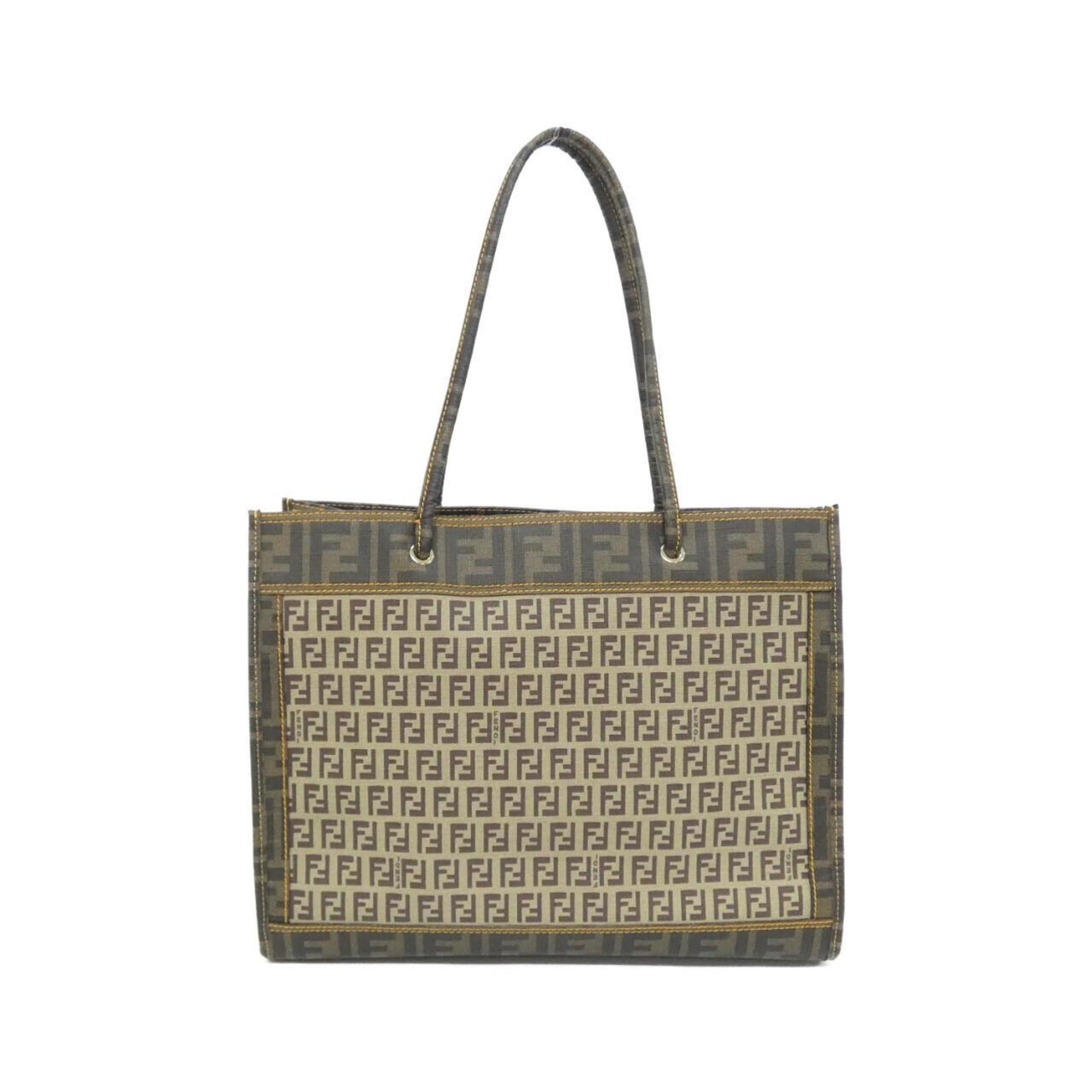 Fendi Beige Coated Canvas Leather Handbag (Pre-Owned)