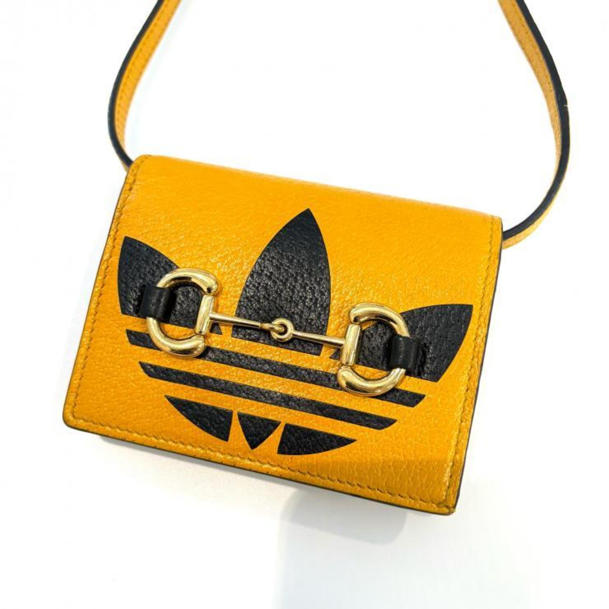 Gucci Black Orange Yellow Coin Purse/Coin Case (Pre-Owned)