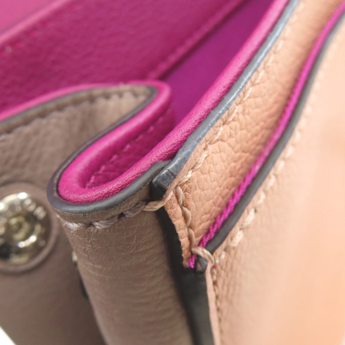 Louis Vuitton Gray Pink Purple Leather Shoulder Bag (Pre-Owned)