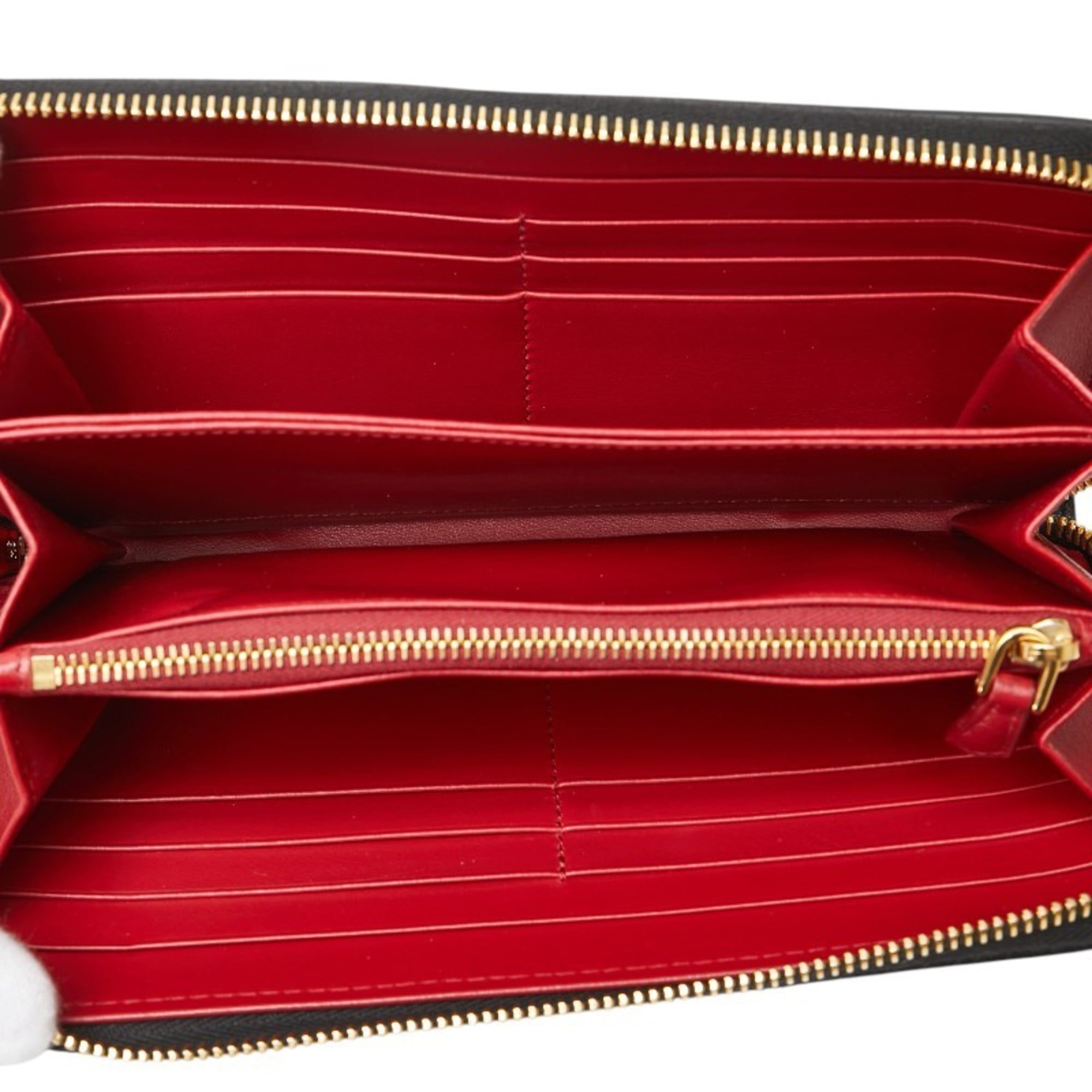 Prada Navy Leather Long Wallet (Bi-Fold) (Pre-Owned)