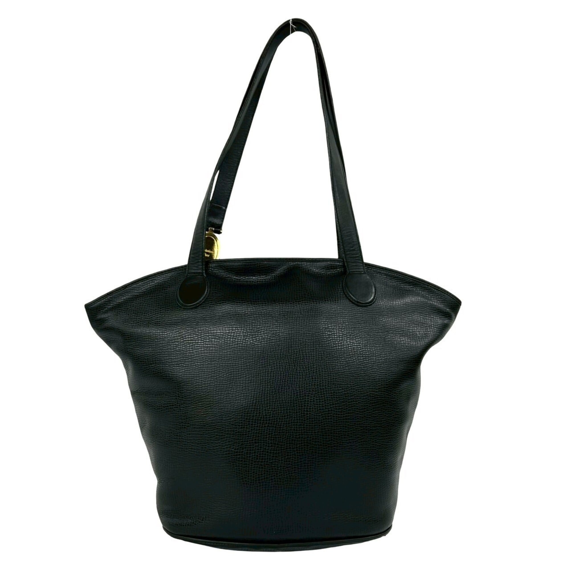 Christian Dior Black Leather Handbag Shoulder Bag Tote Bag (Pre-Owned)