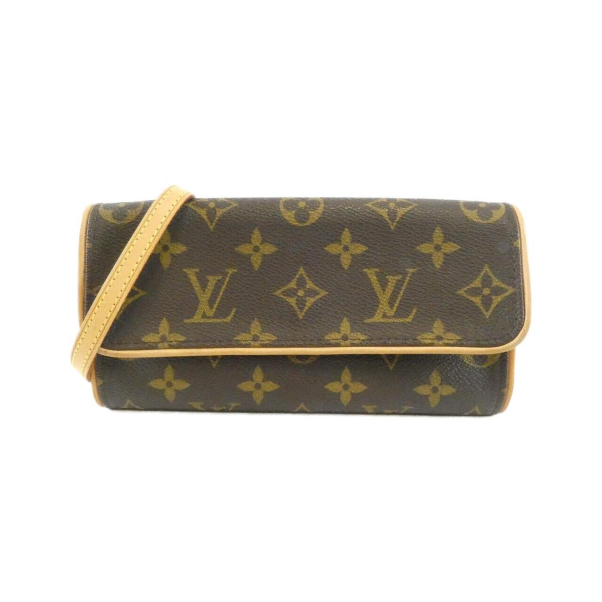 Louis Vuitton Marron Coated Canvas Pochette Shoulder Bag (Pre-Owned)