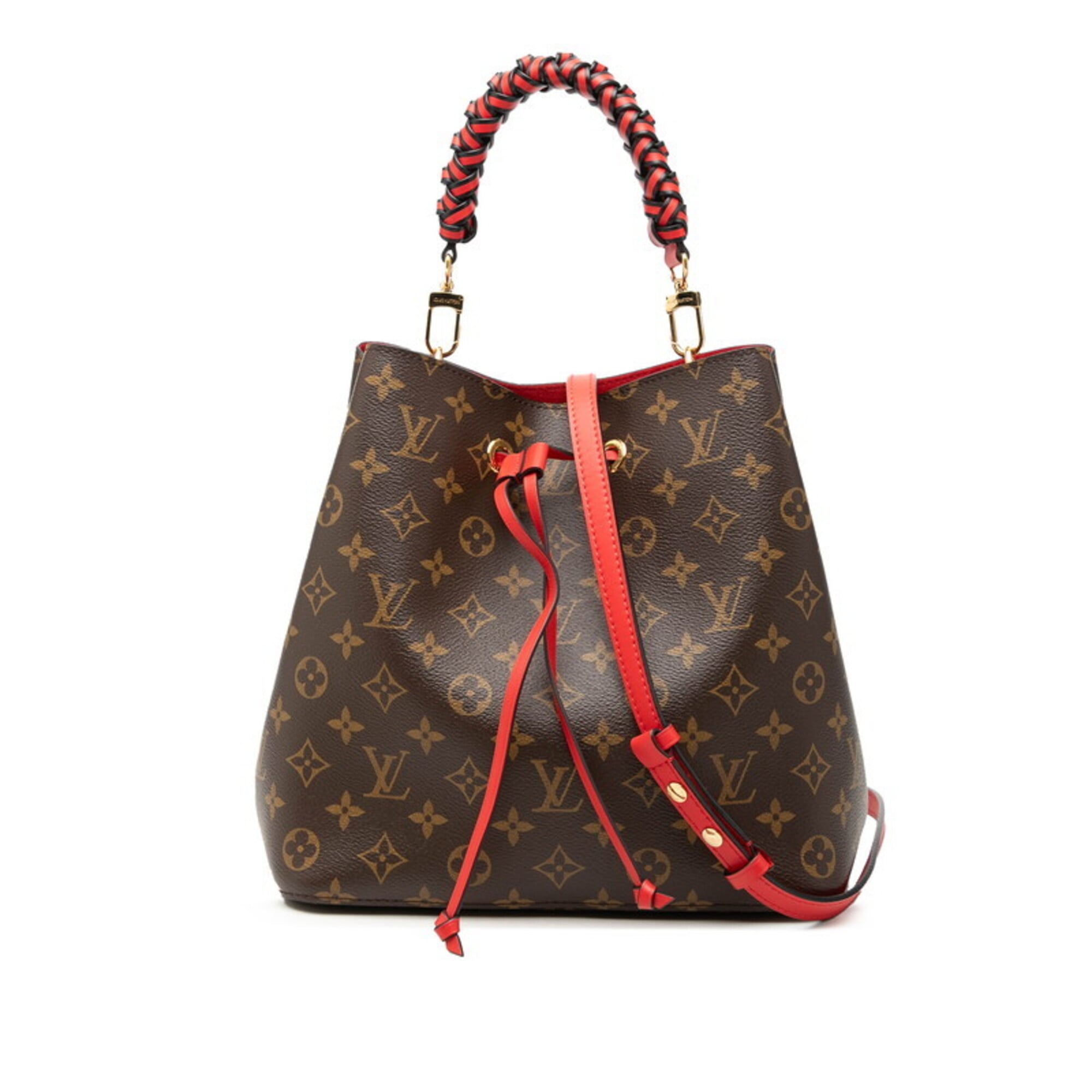 Louis Vuitton Brown Coquelicots Red Color Pvc Leather Handbag Shoulder Bag (Pre-Owned)