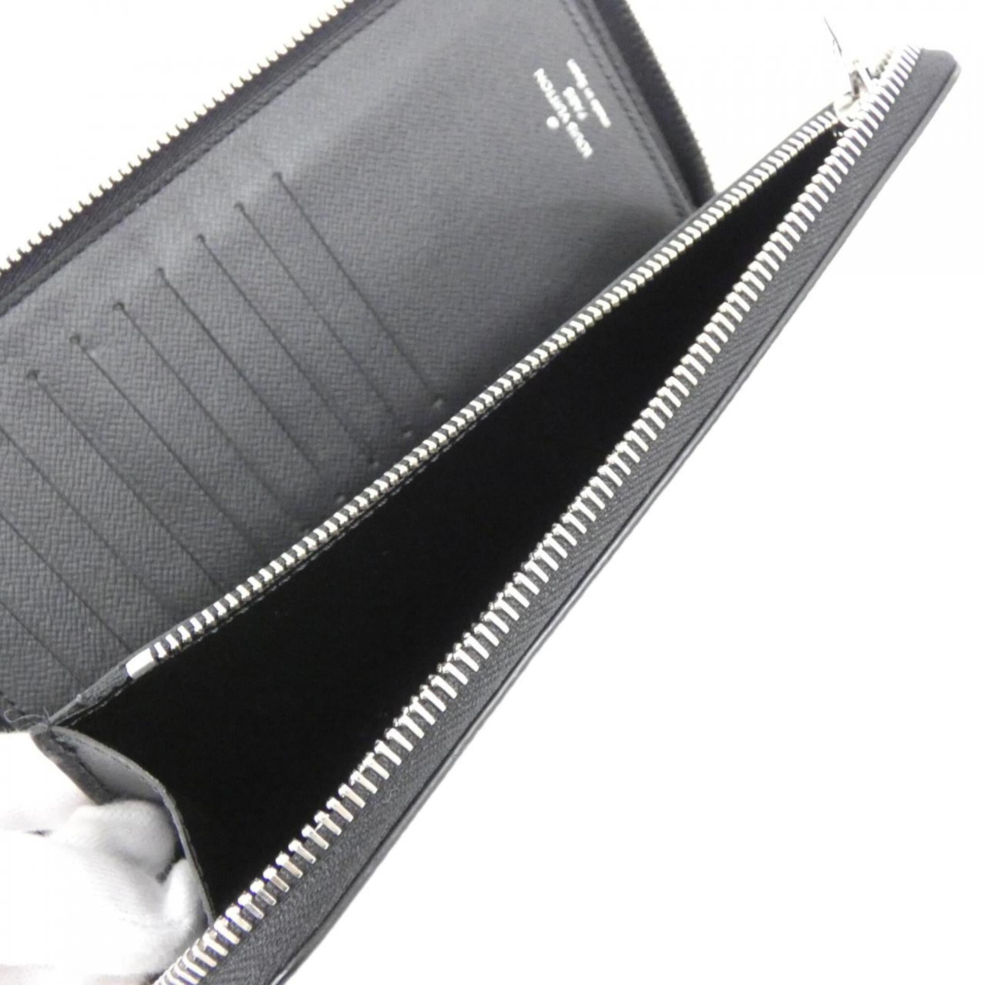 Louis Vuitton Black Leather Long Wallet (Bi-Fold) (Pre-Owned)