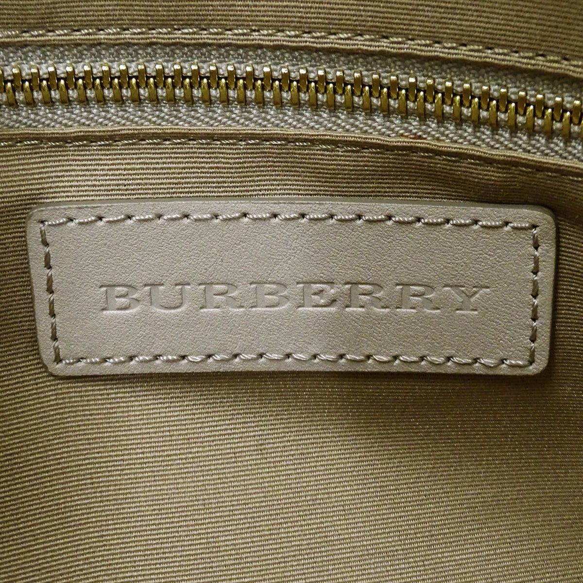 Burberry Beige Leather Handbag Shoulder Bag (Pre-Owned)