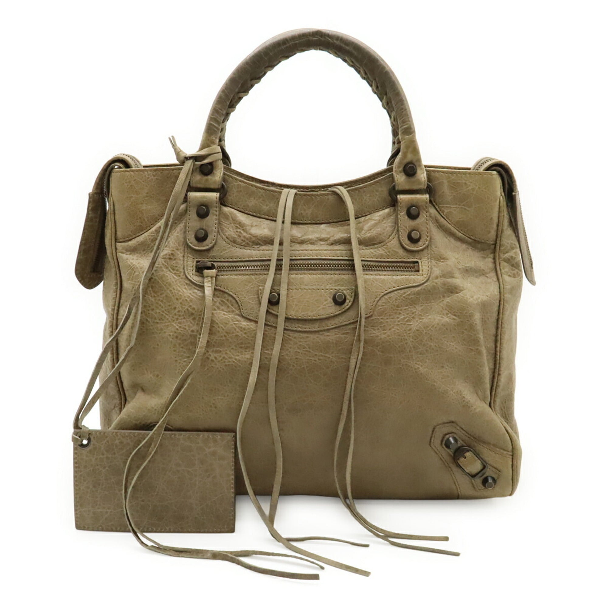Balenciaga Beige Leather Handbag Tote Bag (Pre-Owned)