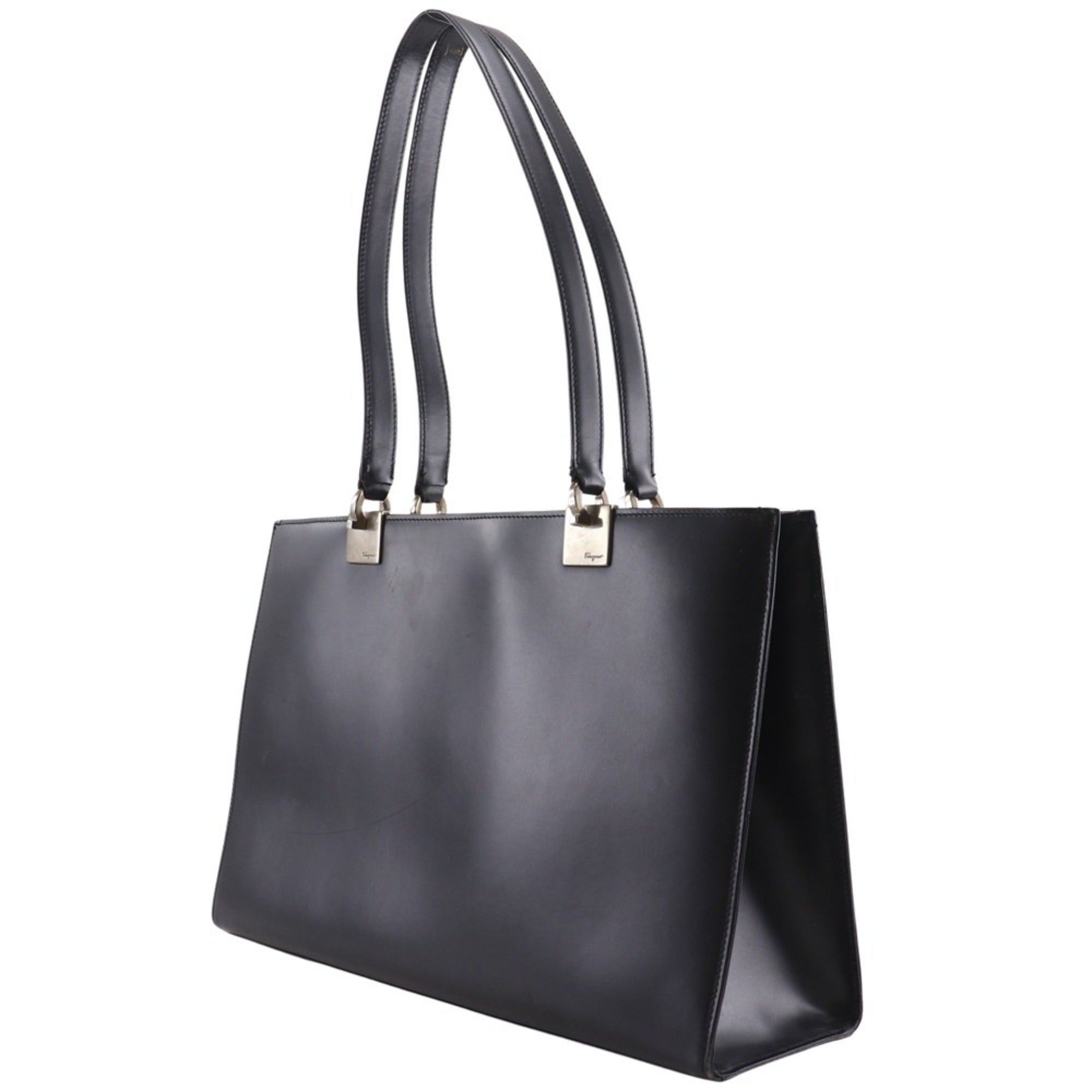 Salvatore Ferragamo Black Leather Tote Bag (Pre-Owned)