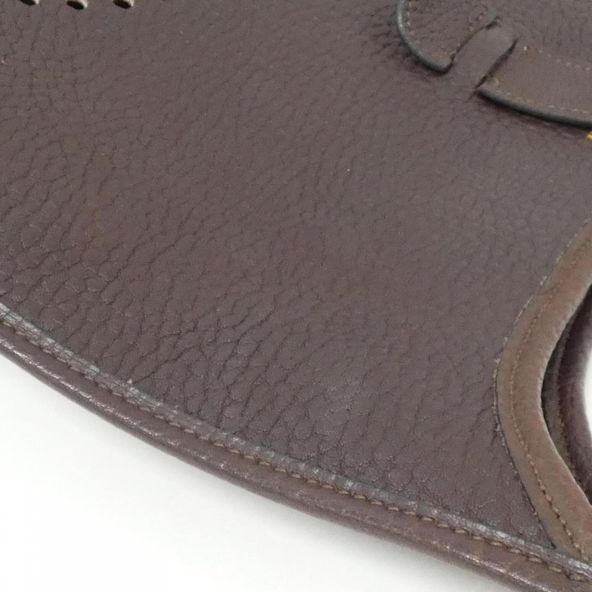 Hermes Evelyne Marron Fonce Fjord Leather Shoulder Bag (Pre-Owned)