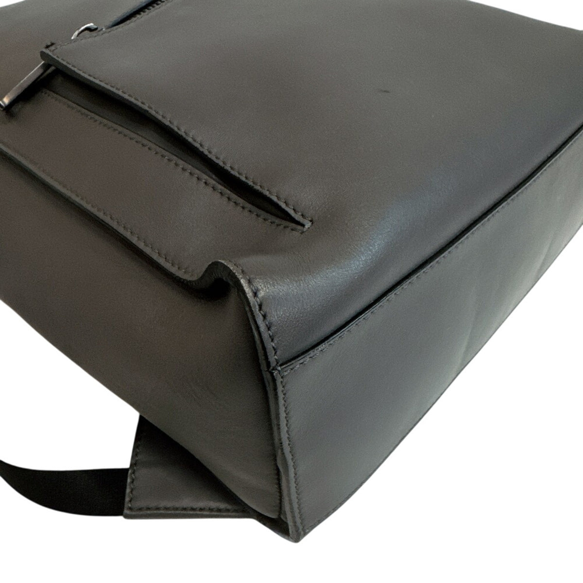 Fendi Gray Leather Backpack (Pre-Owned)