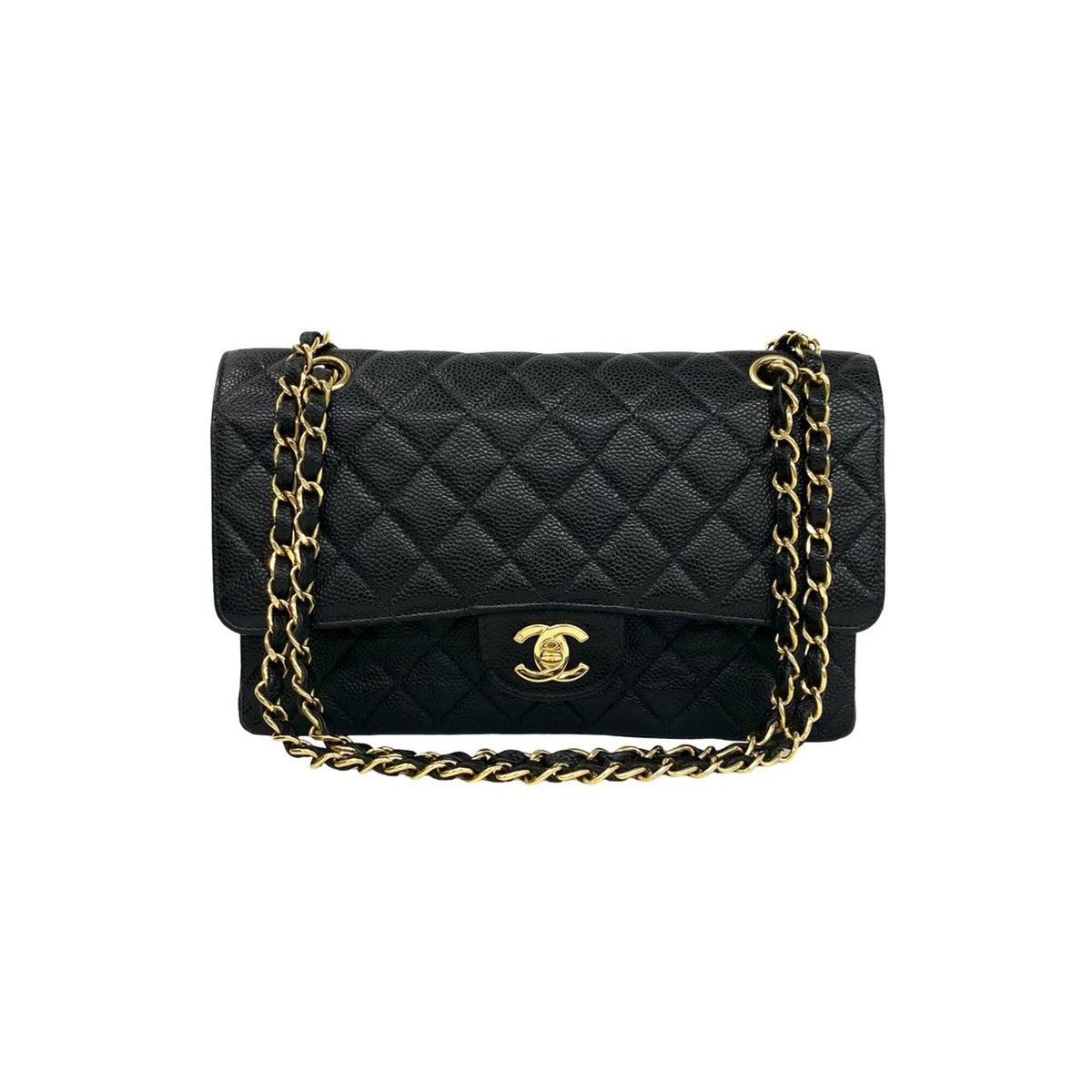 Chanel Black Grained Calfskin Shoulder Bag (Pre-Owned)
