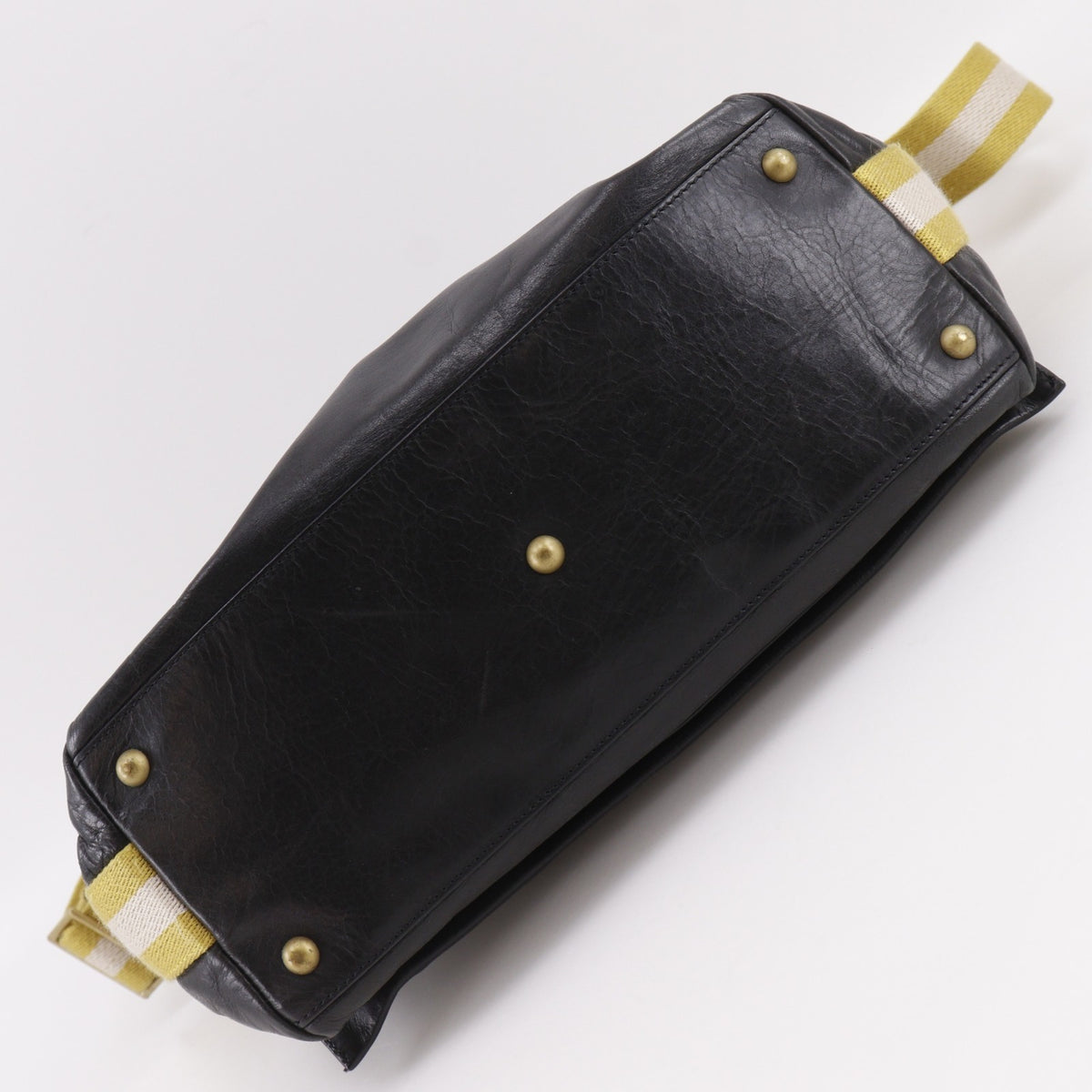 Bally Black Yellow Leather Shoulder Bag (Pre-Owned)