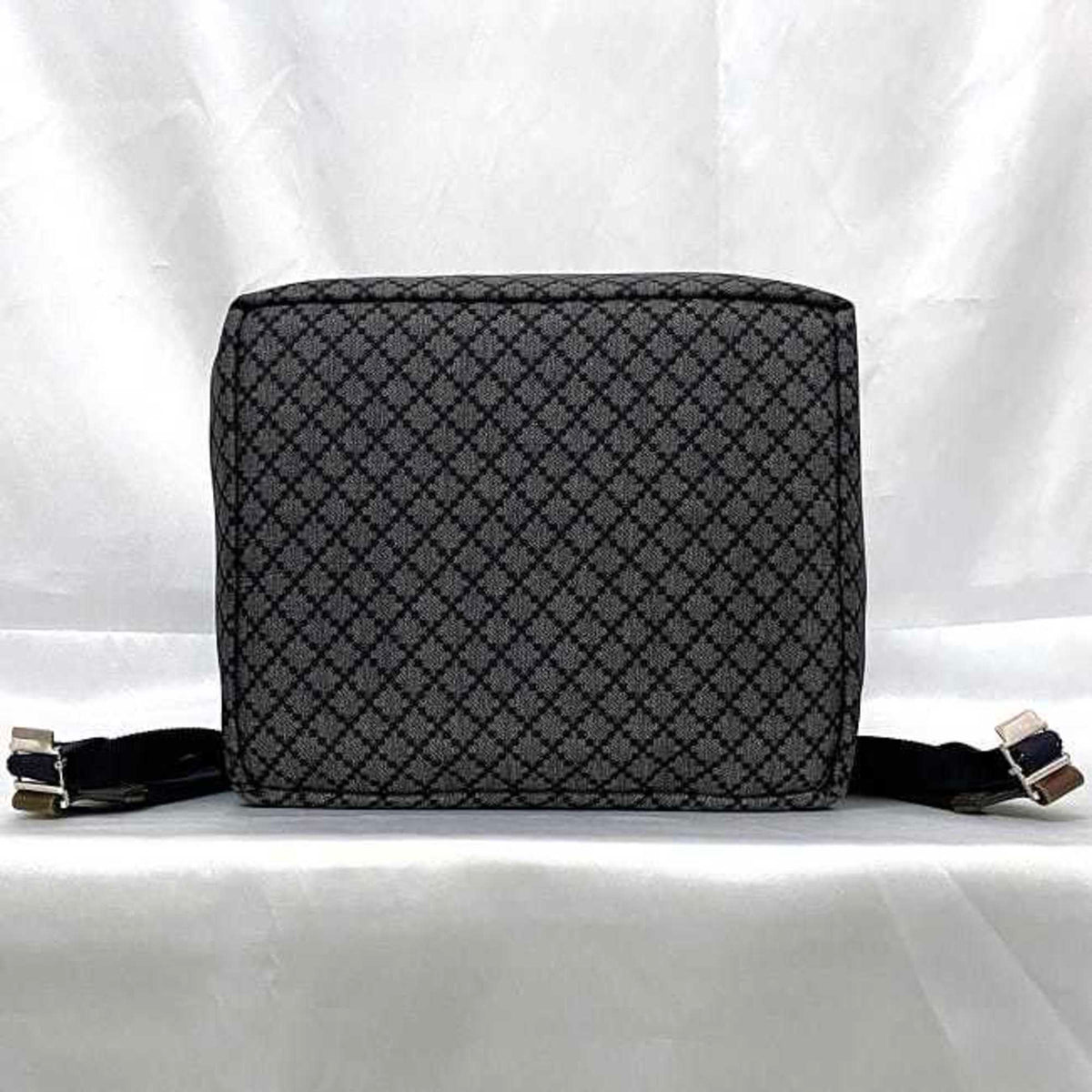 Gucci Diamante Gray Navy Nylon Leather Backpack (Pre-Owned)