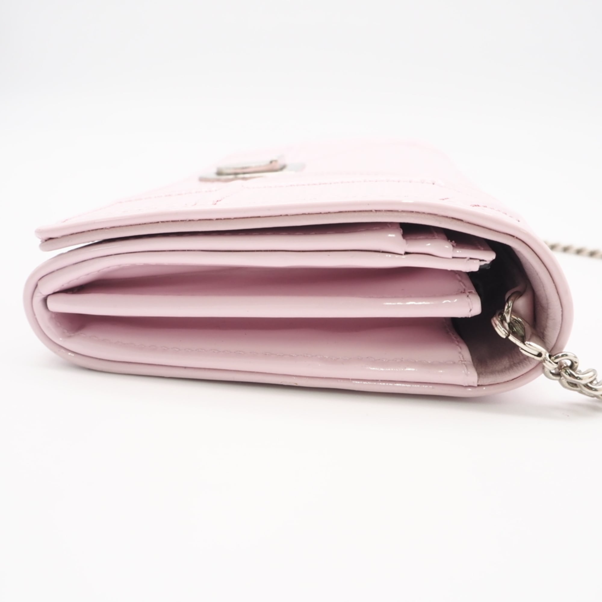 Christian Dior Pink Leather Chain/Shoulder Wallet (Pre-Owned)