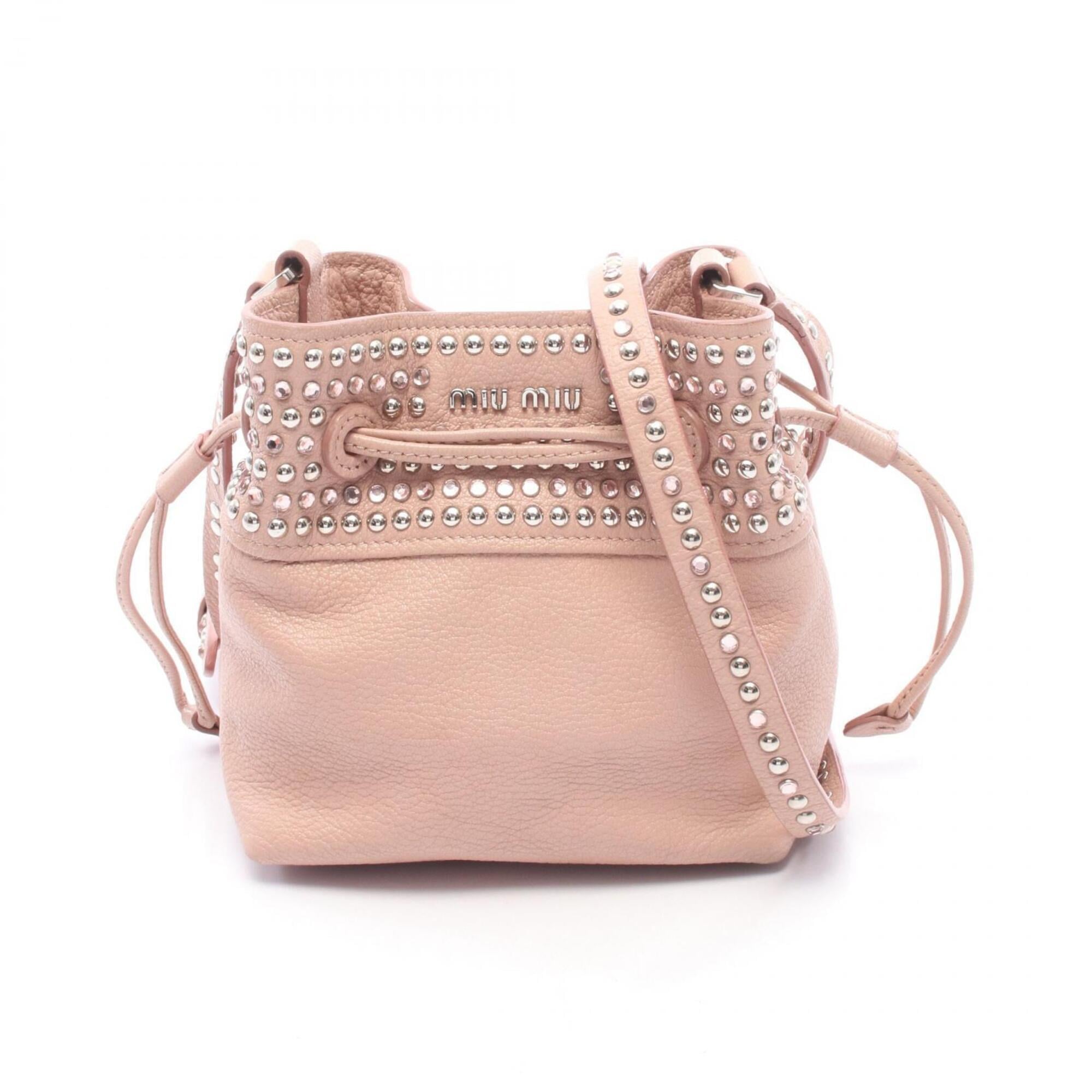 Miu Miu Pink Leather Handbag Shoulder Bag (Pre-Owned)