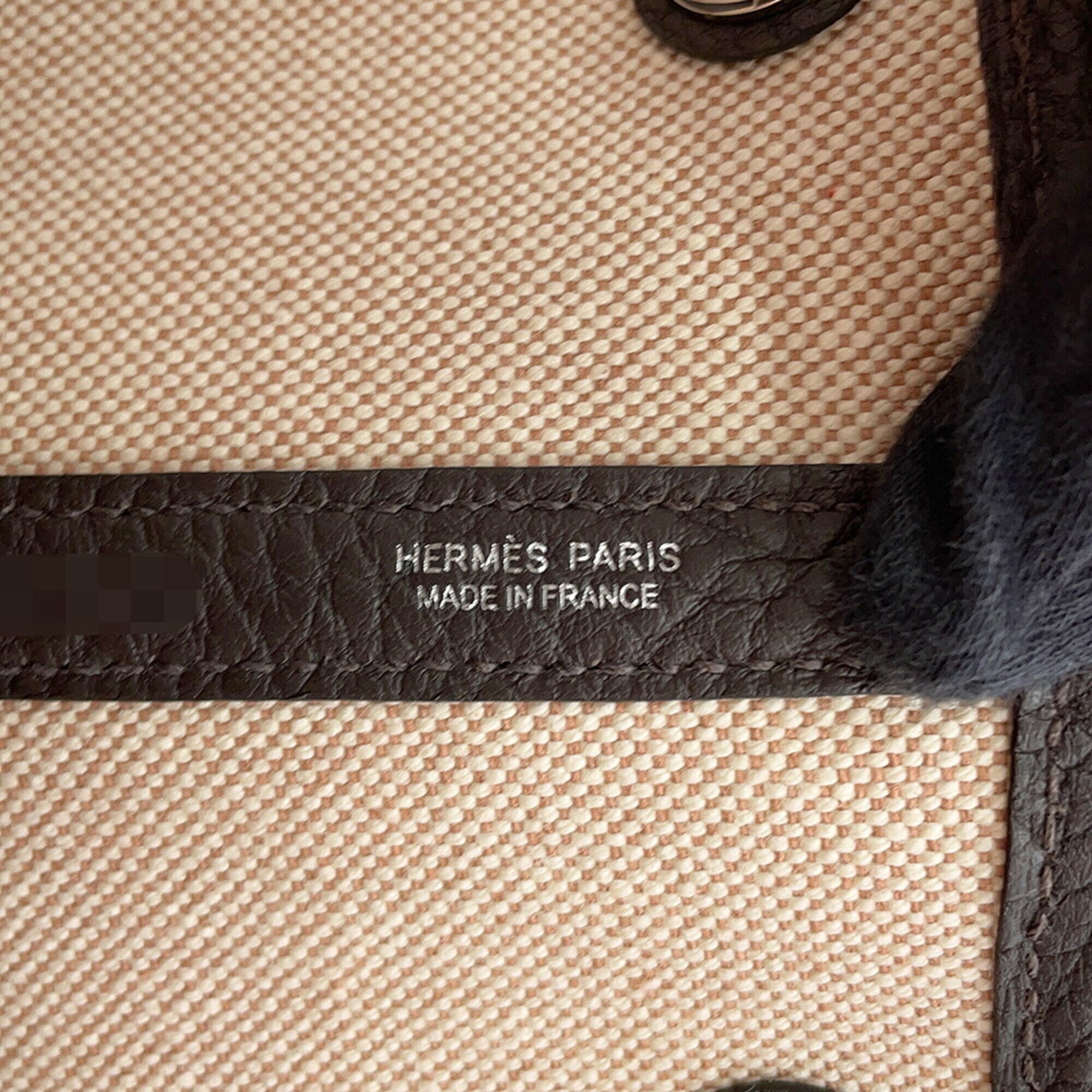 Hermes Garden Beige Caramel Ebene Ecru Toile H Negonda Leather Handbag Tote Bag (Pre-Owned)