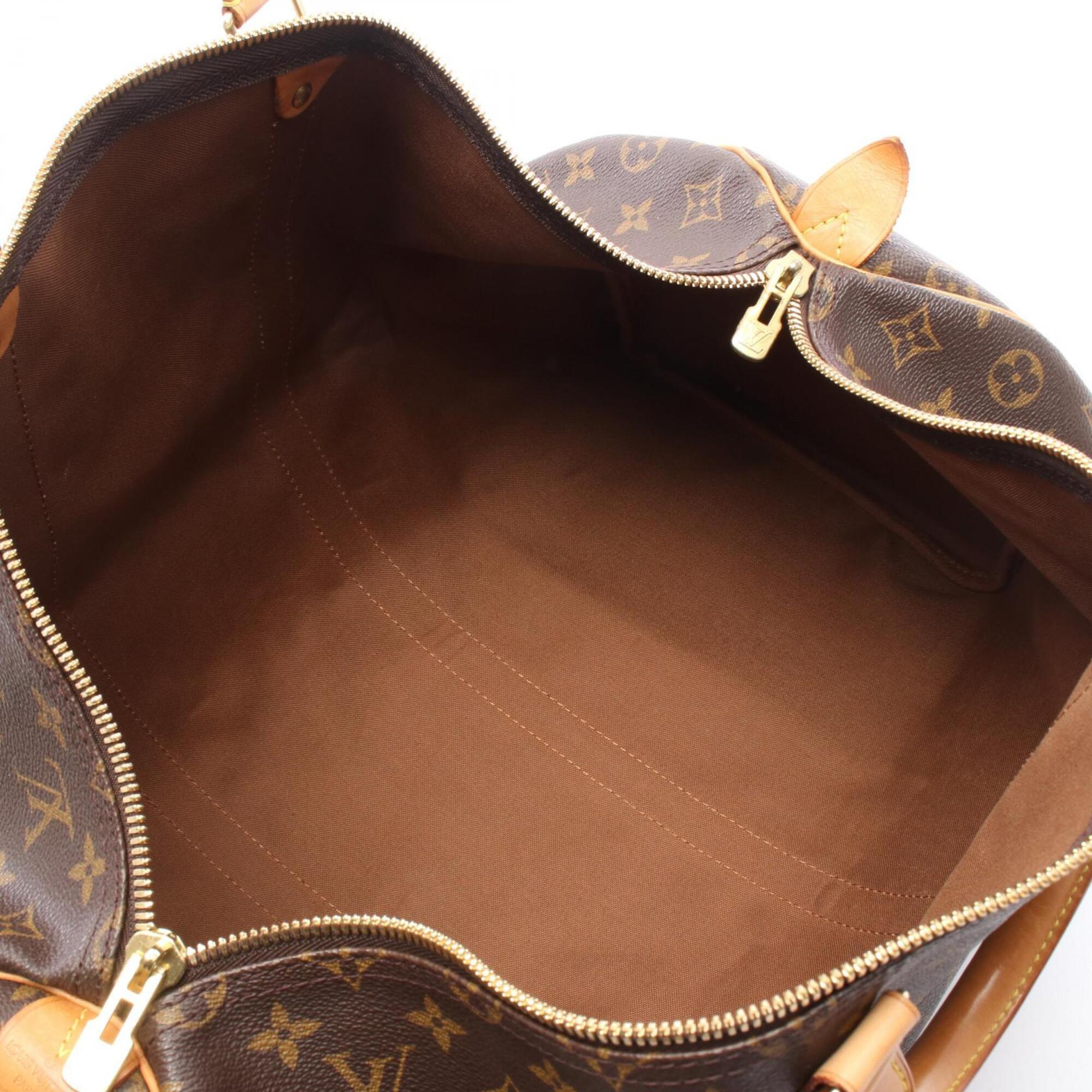 Louis Vuitton Brown Pvc Coated Canvas Leather Boston Bag (Pre-Owned)