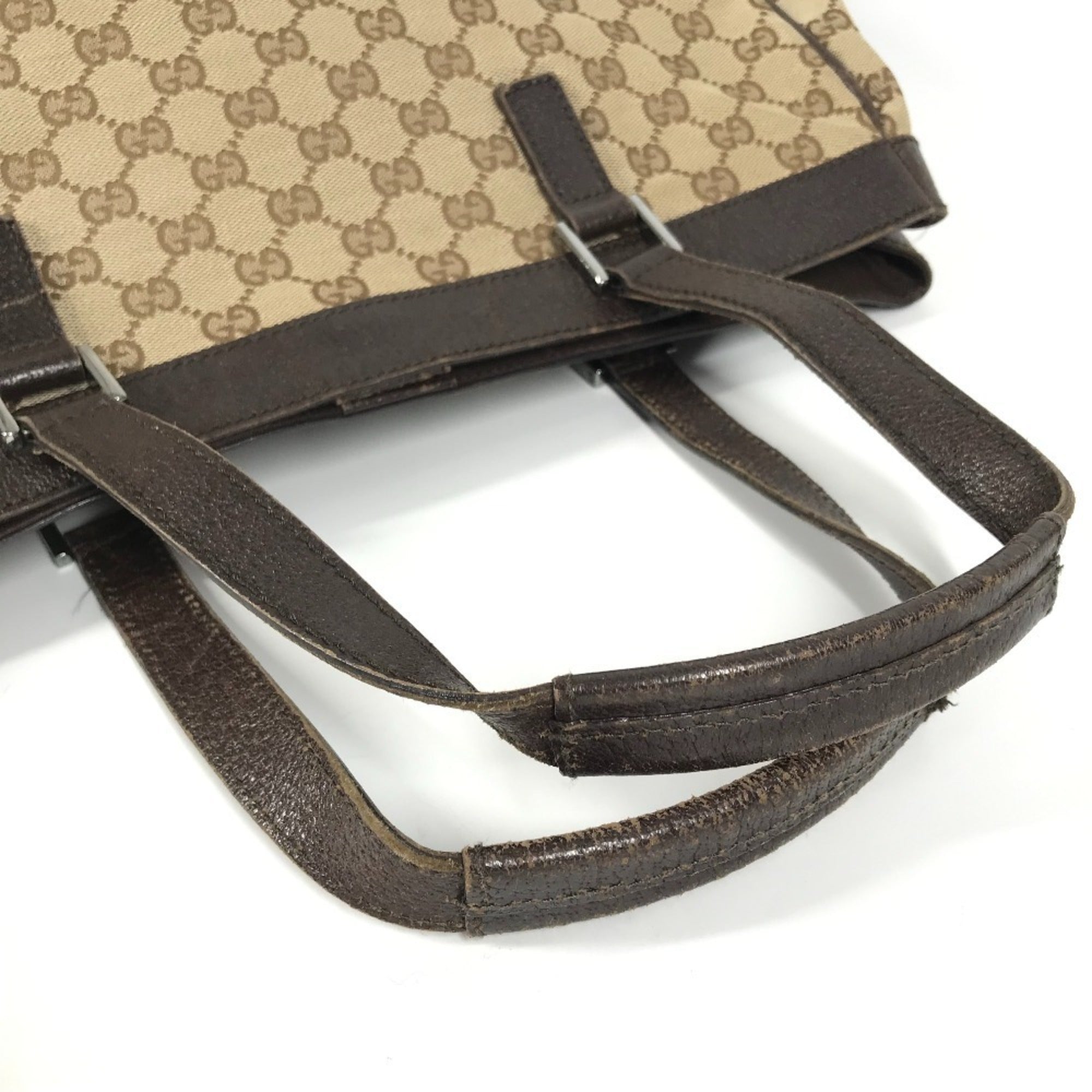 Gucci Beige Dark Brown Gg Canvas Shoulder Bag Tote Bag (Pre-Owned)