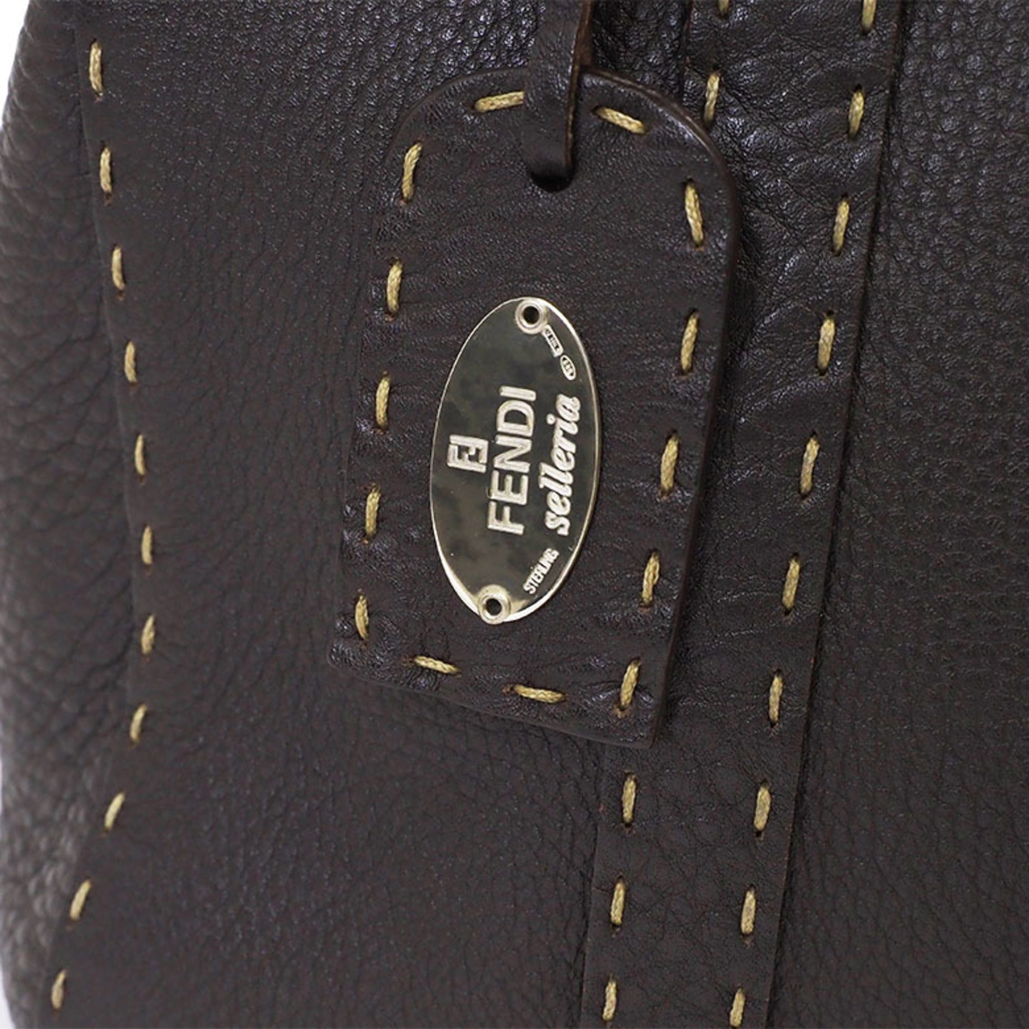 Fendi Selleria Brown Leather Handbag (Pre-Owned)