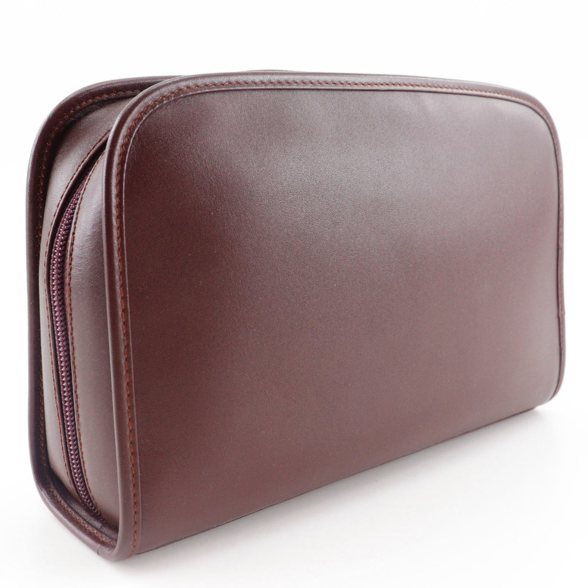 Cartier Must Bordeaux Red Color Wine Red Leather Clutch Bag (Pre-Owned)
