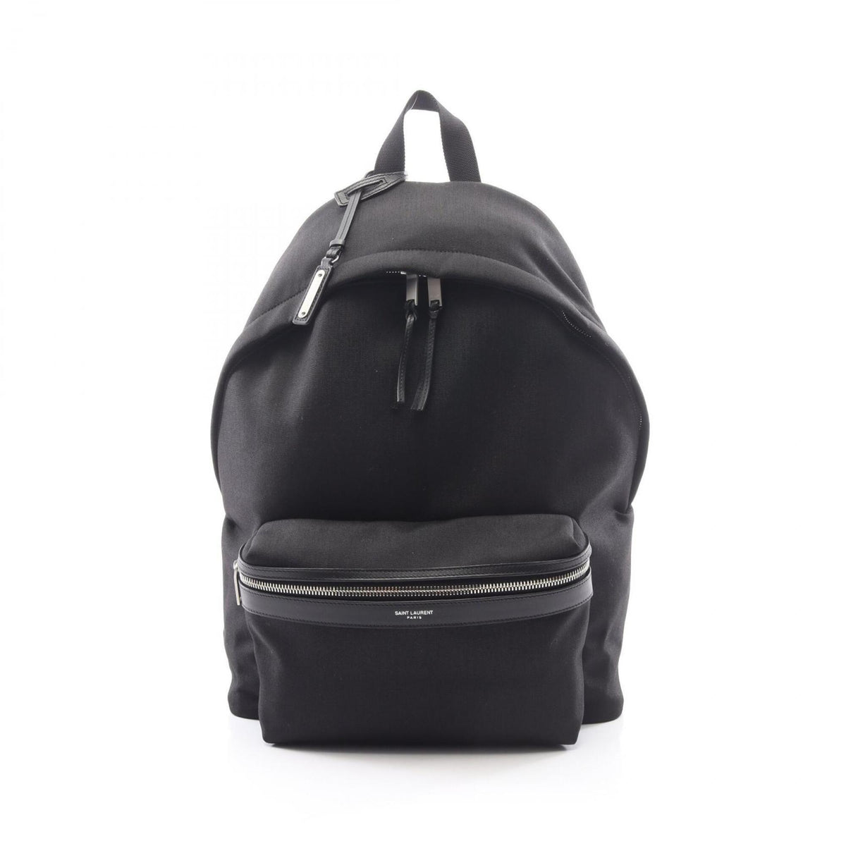 Saint Laurent Black Canvas Leather Backpack Handbag (Pre-Owned)