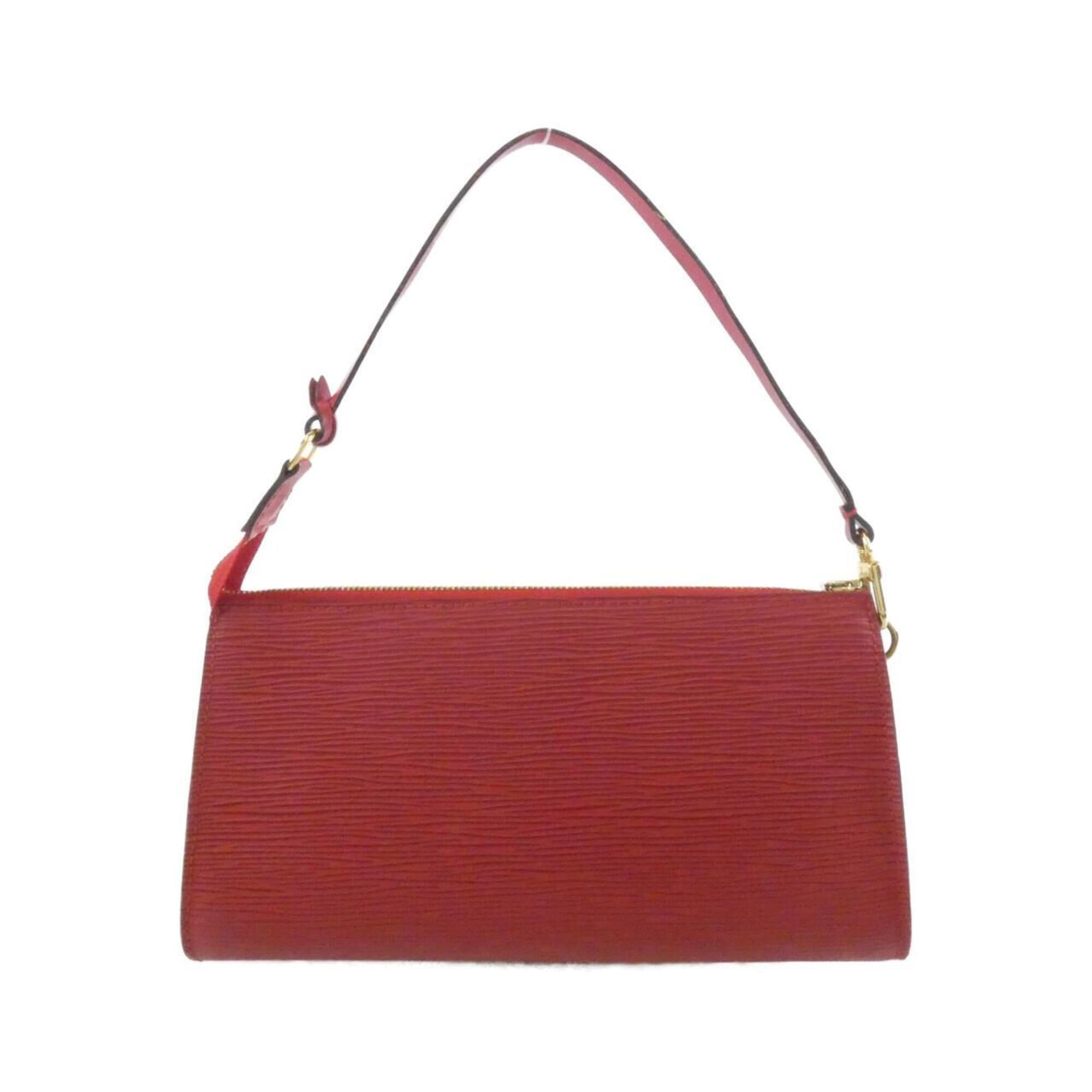 Louis Vuitton Red Color Leather Pochette Pouch (Pre-Owned)