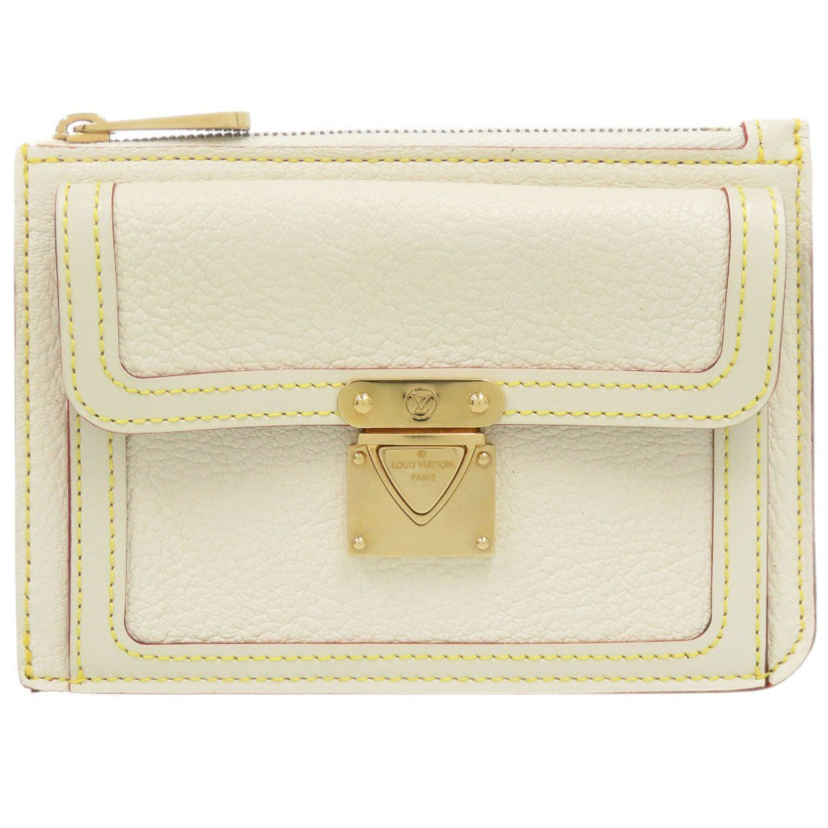 Louis Vuitton White Leather Clutch Bag (Pre-Owned)