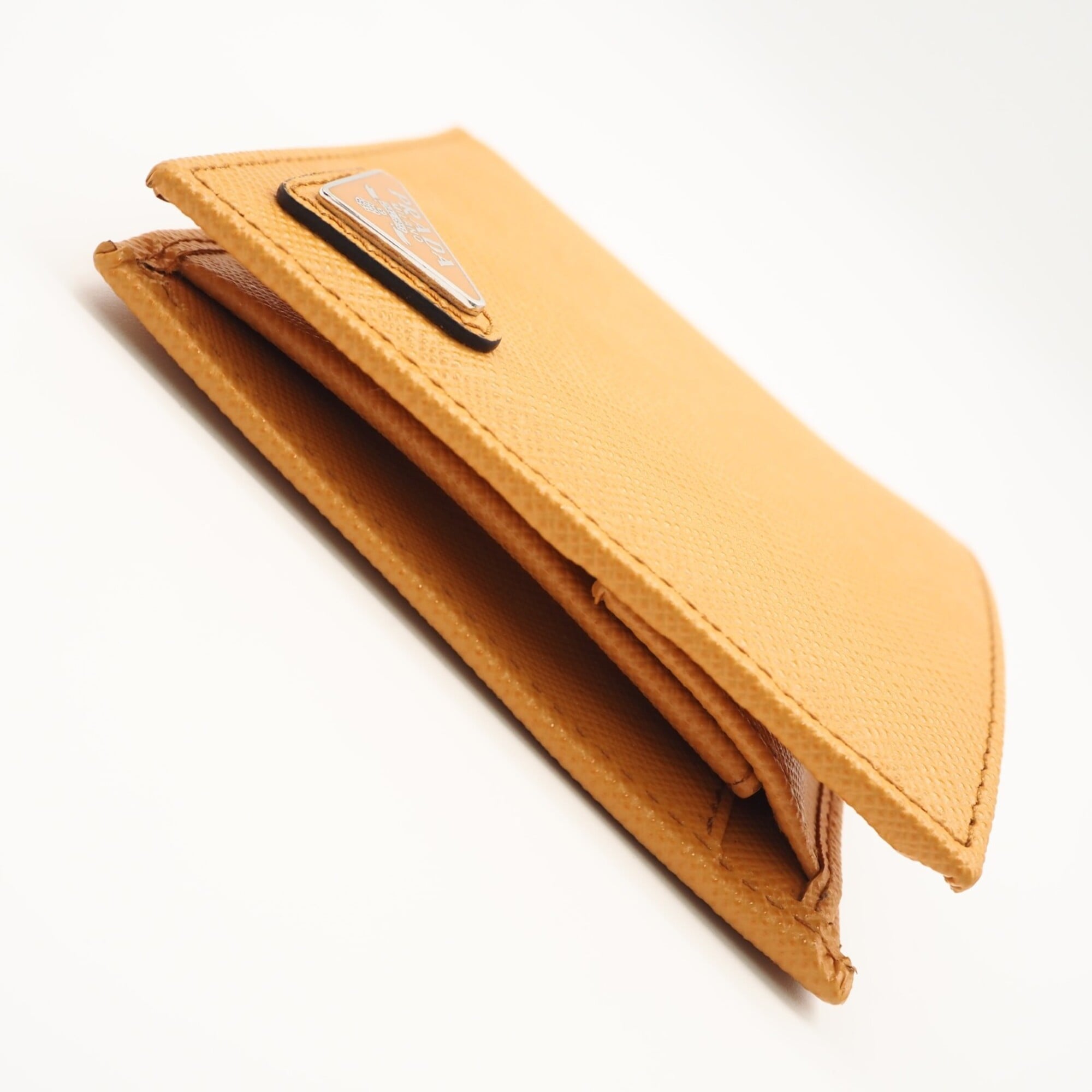 Prada Saffiano Orange Saffiano Wallet (Bi-Fold) (Pre-Owned)