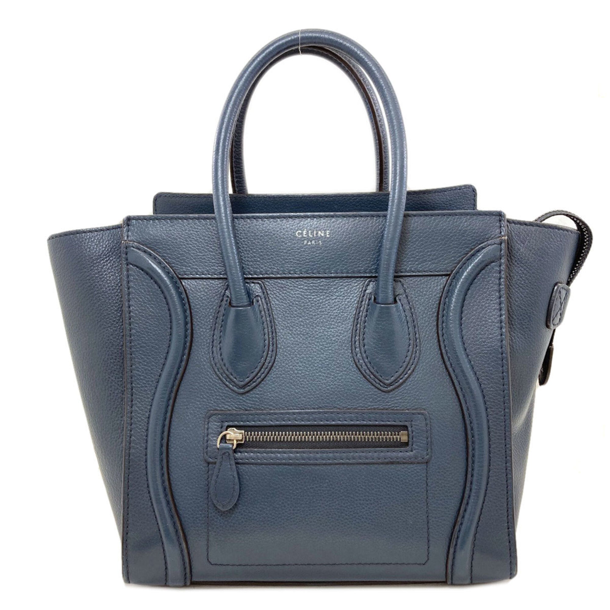 Celine Luggage Blue Leather Tote Bag (Pre-Owned)