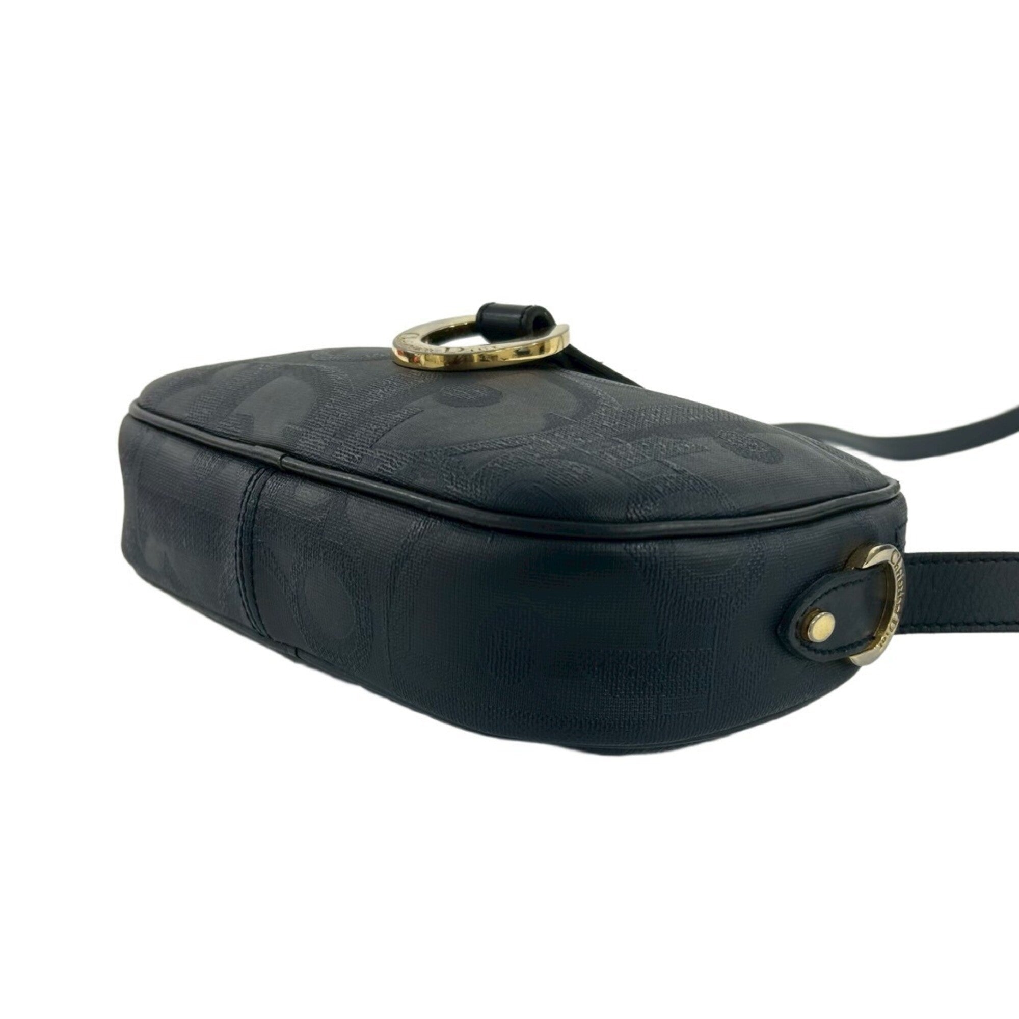 Christian Dior Navy Pvc Leather Pochette Shoulder Bag (Pre-Owned)