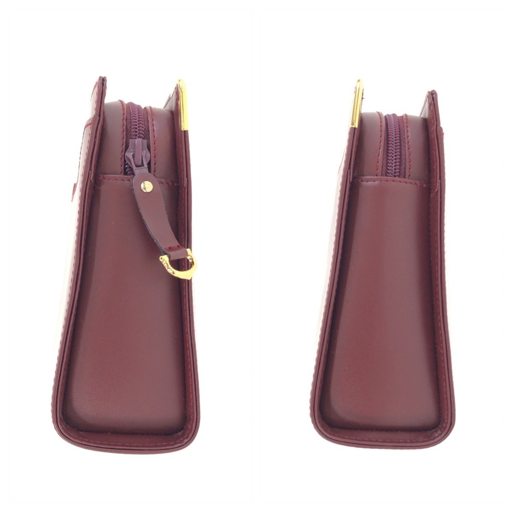 Cartier Bordeaux Wine Red Leather Clutch Bag (Pre-Owned)